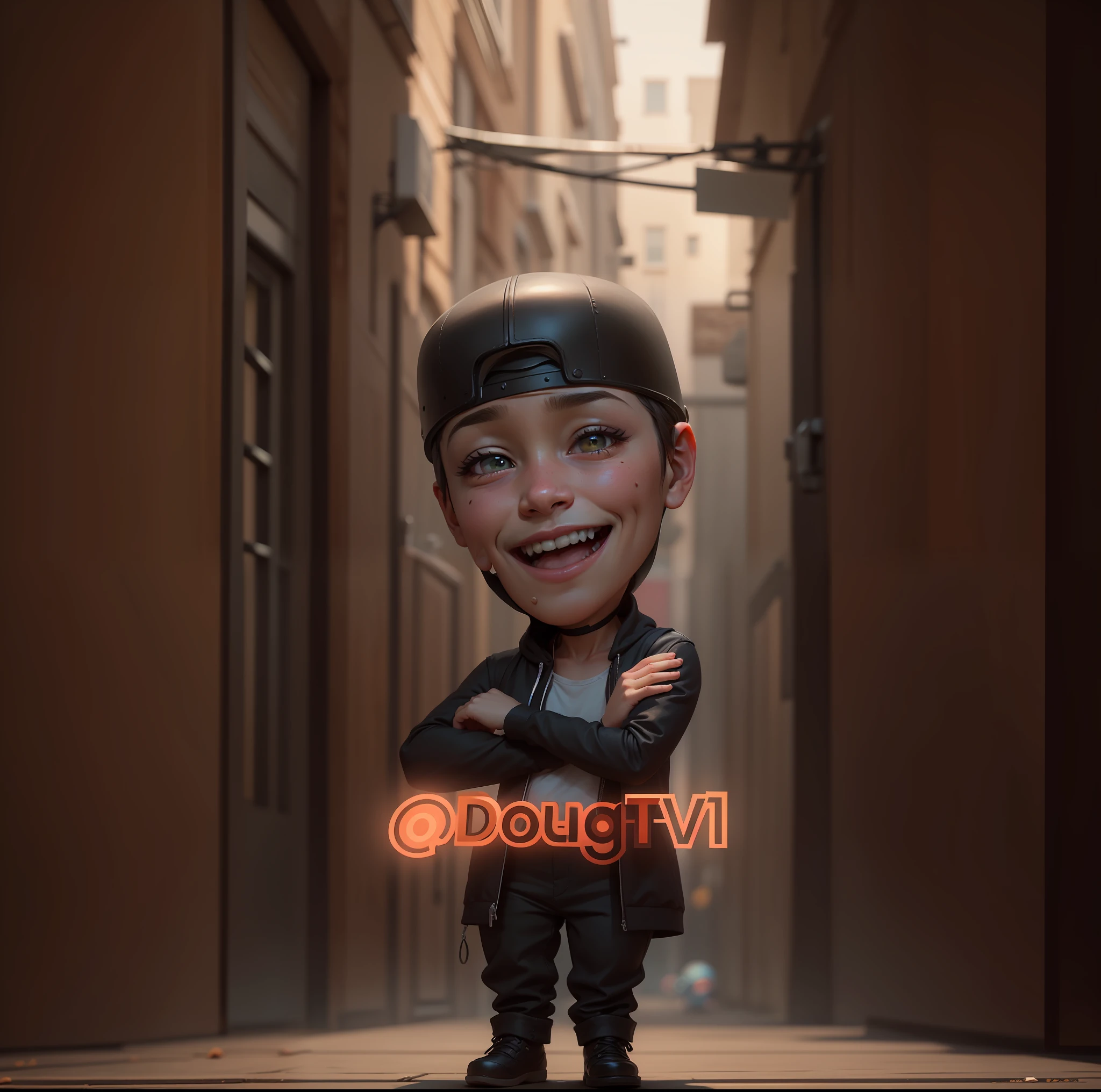 CBZBB, DougTV1, personagem, Feliz, pequeno, majo, Arte Dougtv1, Artstation on trend, arte digital, circunstanciado, fofo, Realistic, Humanoid, character, tiny, Cinematic sho, cinematic lights, DougTV1, Parece Feliz