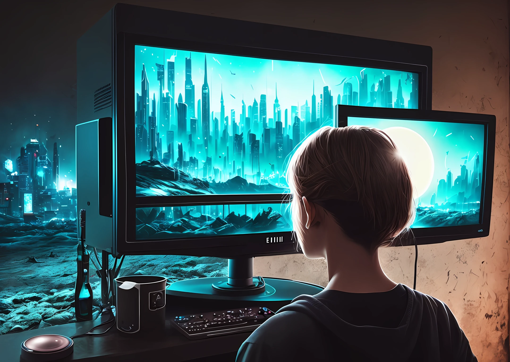 a close up of a television with a person on it, an album cover inspired by Jakub Husnik, reddit, serial art, hud face, hud, hd mod, sakimi, profile picture 1024px, sci-fi computer, haris nukem, sci-fi skin, sci - fi theme, hyper realistic sci fi realistic