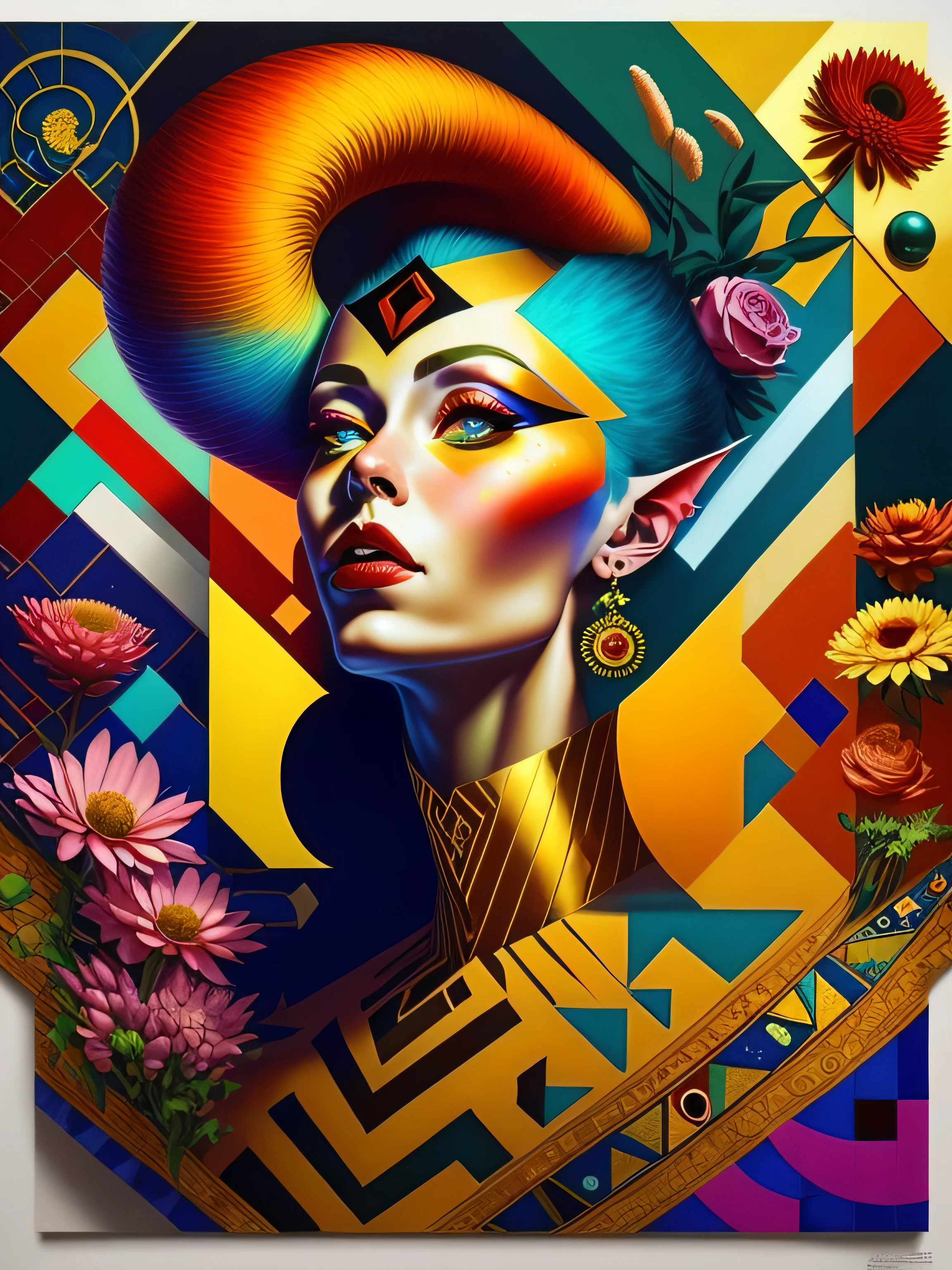 calidad superior, obra maestra, Super High Resolution, (CCDDA Artstyle:1.2), Beautiful books blooming in someone's garden, combinando los estilos de Tamara de Lempicka, Pablo Picasso, Vincent Van Gogh, Gustav Klimt, Piet Mondrian, Mucho, Kandinsky y Leonardo da Vinci, Obra maestra, Altamente detallado, Pintura digital, La mejor calidad, High resolution, Trabajo detallado, Post-procesamiento, Resultado perfecto, Eduardo Kobra acolchado ,wall MULTIDIMENSIONAL geometric PORTRAIT, arte, Chibi, yang08k, hermoso, colorido, obras maestras, calidad superior, mejor calidad, arte oficial, beautiful and aesthetic