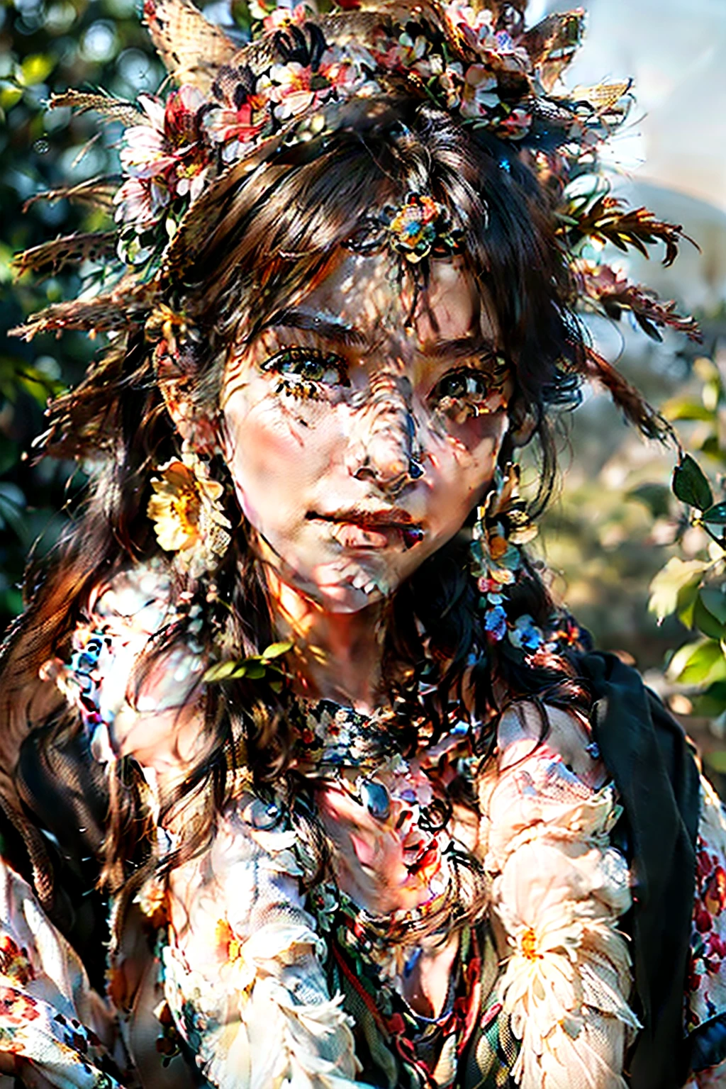 (extreme close up:1.5), (face focus:2),(Style of ???? ???:1.5),
((side face:2)),(1girl surrounded by soft_light:1.5), (backlighting:1.8), (lighting),(flowing fabric:1.3), ((Floral_summer_dress:1.5),(Straw_hat:1.3)),
(masterpiece), realistic, HDR, highly detailed, 8k, raw photo,
ambient occlusion, natural, harmonious composition, warm tones, fine art photography,