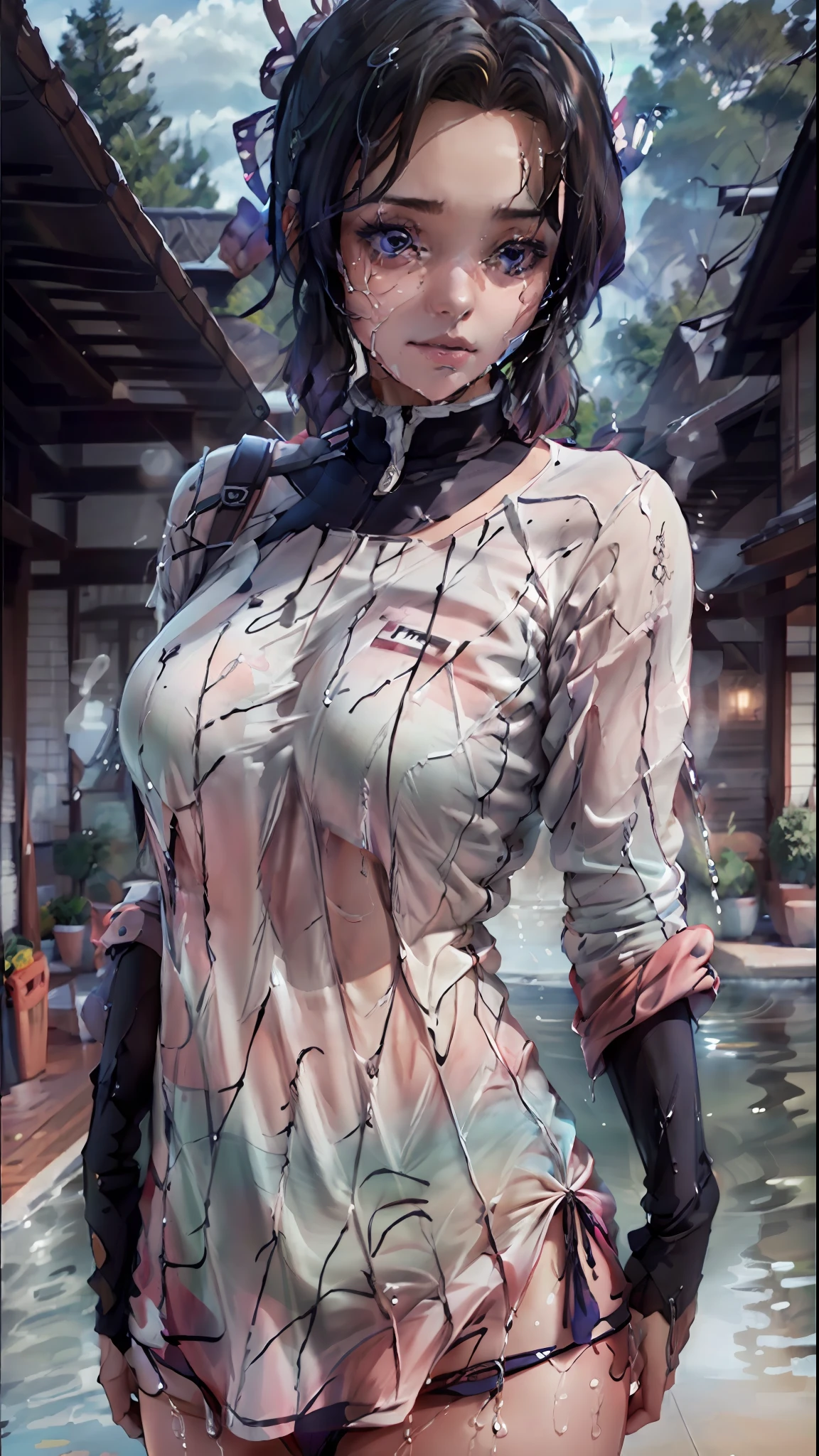 (best quality:1.2) (4k:1.) (very high resolution:1.1) , (realistic photograph:1.1) , (ultra detailed CG:1.1) ,
1girl, solo , (detailed face:1) , (shirt tug:1) , t-shirt , clothes pull , implied pantyshot , oversized clothes , (fsb:1) , (frosuke:1) , wet clothes , dripping , water splashing , see through , bra , pout , poolside