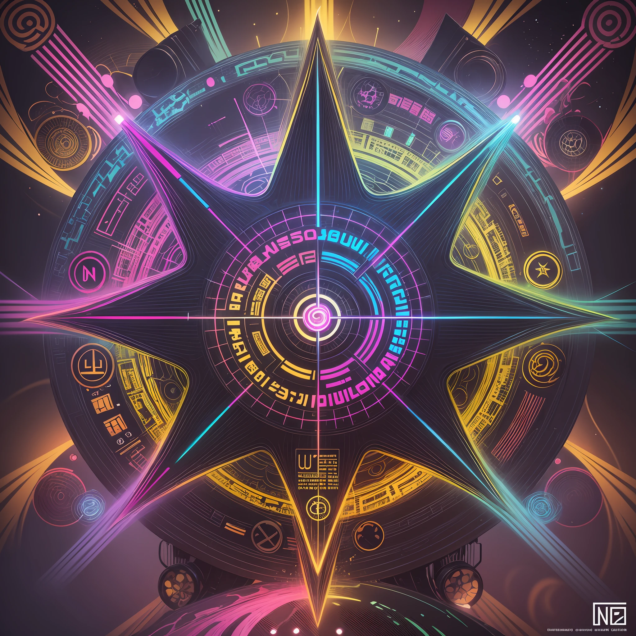 Create an engaging and inspiring logo that captures the essence and unique energy of Psytrance. Start by incorporating visual elements that are emblematic of this musical genre, as geometric patterns, fractais, psychedelic symbols or mandalas. These elements will help evoke the psychedelic and spiritual atmosphere of Psytrance. Utilize uma paleta de cores vibrantes e intensas, com tons de neon, roxo, azul e verde, that are commonly associated with Psytrance. These colors will help convey the energy and vitality of the musical genre. Incorporate music-related elements, como notas musicais, equalizadores, stylized speaker or headphone symbols. These elements will help highlight the connection to the music and identity of Psytrance. Experiment with creative, stylized typography for the name or initials of the musical genre "Psytrance". Make sure the typography you choose conveys the unique vibe and psychedelic aesthetic of Psytrance. Ao criar a logo, maintain the visual balance between the elements and make sure they are all harmoniously integrated. Look for a design that is visually appealing and conveys the energy and essence of Psytrance. Remember that creating a detailed logo requires advanced graphic design skills. If necessary, consider seeking the assistance of a professional designer who specializes in logo design to ensure a high-quality result that adequately represents Psytrance music --auto --s2