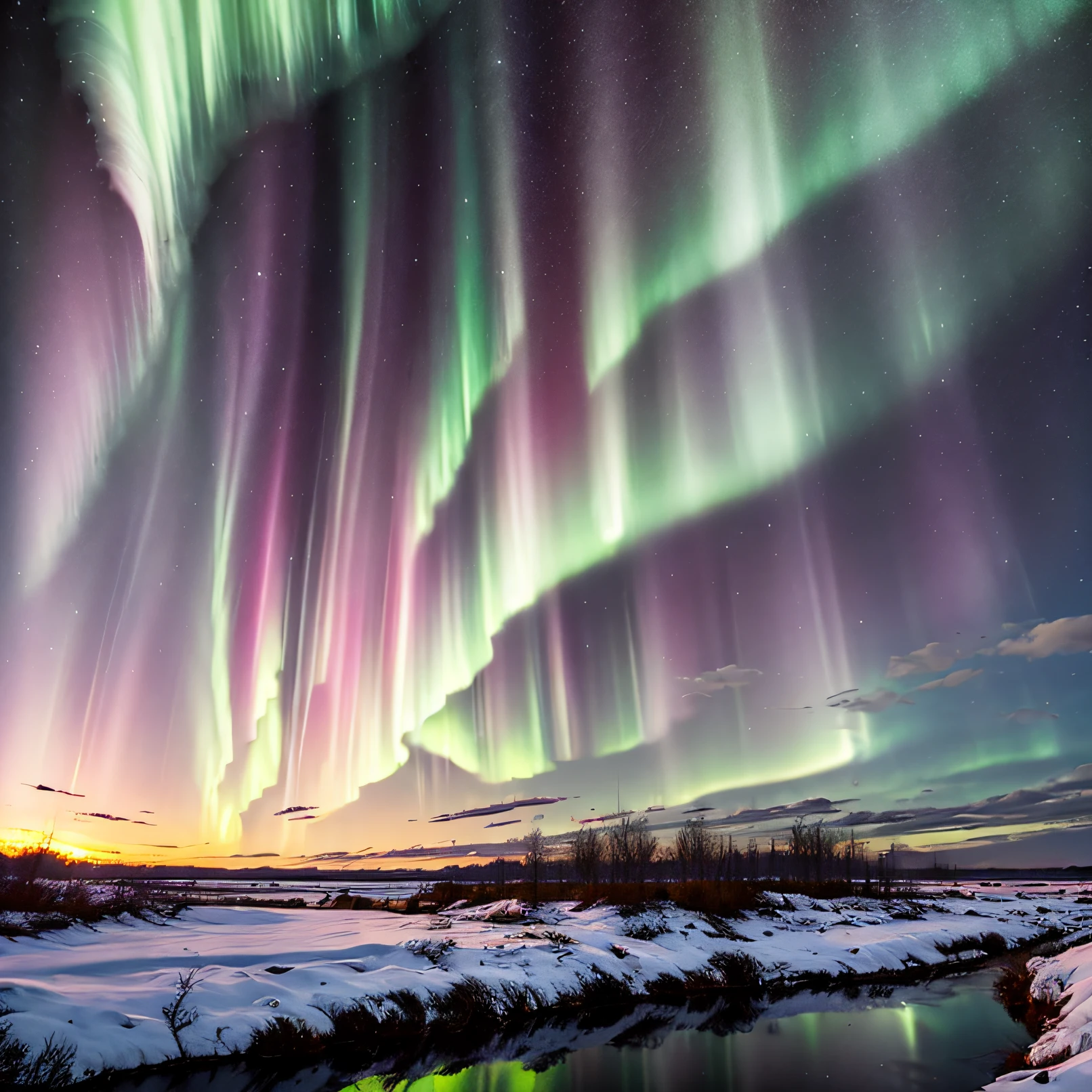 Aurora Boreal com uma leve forma de deus --auto