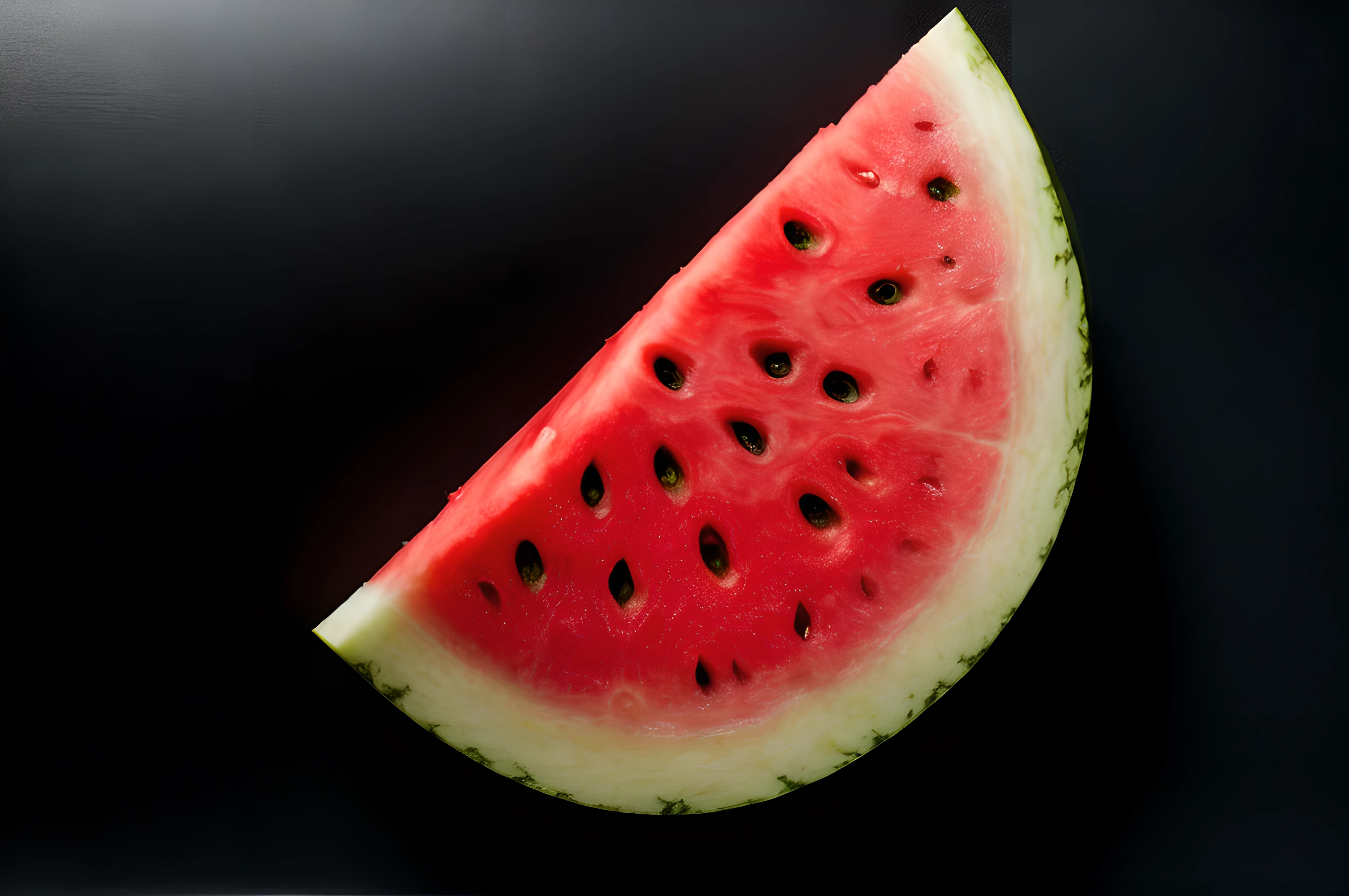 WATERMELON, front view, cinematic image, isolated black background