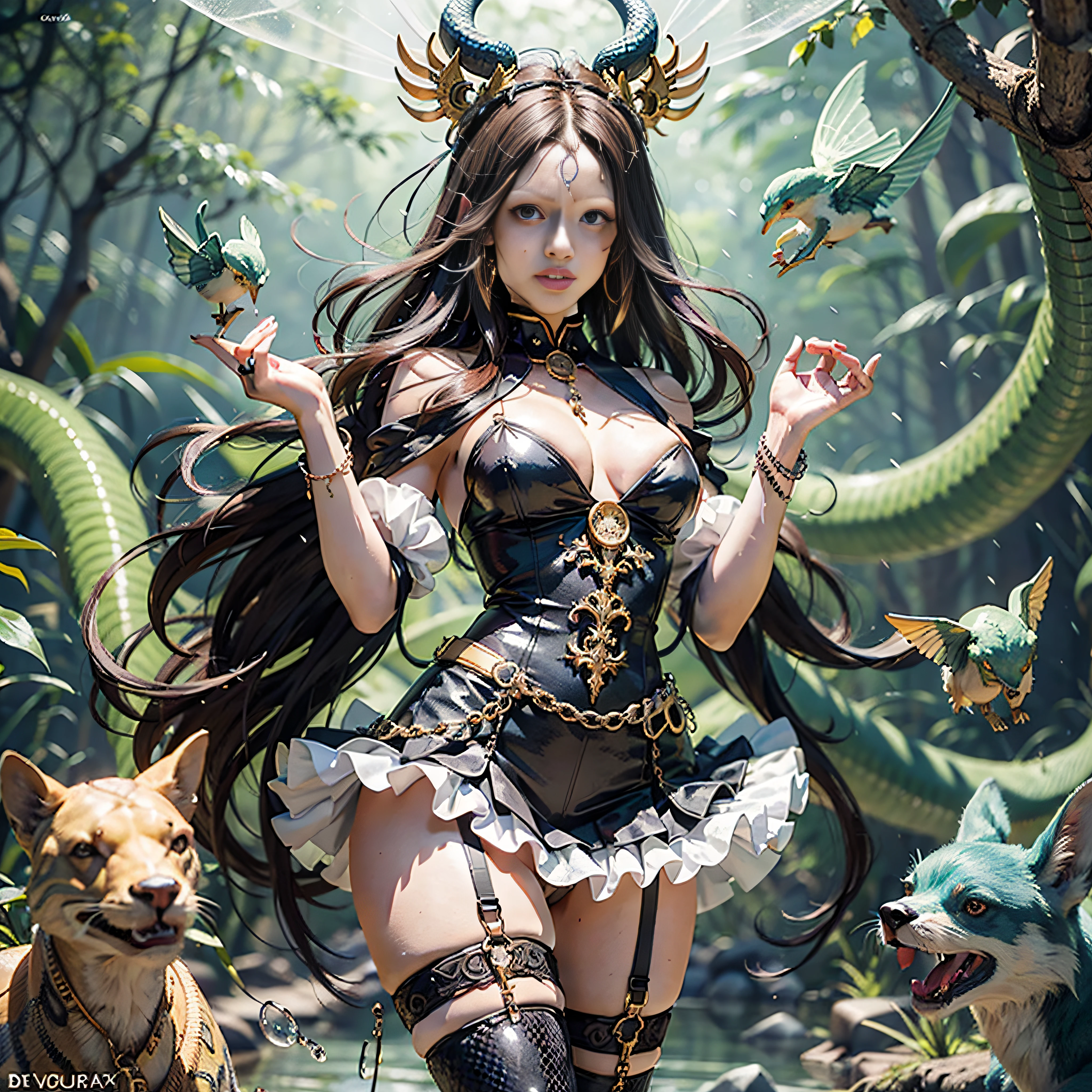 Medusa_with_hairs_tiny_Snakes:1.5 Viking_Tree Outdoor Nature "Ouroboros" Forest Natural Diplomatique headgear Queen Native éblouissantes Valkyrie-wings clef torus chains Gouvernail "Heavy Metal" Will-o'-the-wisp Fire-follets fairy pixie sprite conceptual safe female glamour aesthetic walking slow motion Cosplay "Nicki Minaj":1.5 "Rihanna":1.5 "beyonce":1.5 aristocratic jacket 38years symmetrical athletic bronzé hairstyle_snakes:1.5 obvious varied ecstatic fringes:1.5 visages:1.5 cheekbones effects reddened embarrassed lazuli water drop between eyes beautiful hair:1.5 Brown Eyes Pupils Black Iris Turquoise Sapphires Open Mouth Teeth Smiles Floating Jacket Fixed Pearls Eccentric Cape Levitating Shoulders-Off:1.2 chemise blanches dentelles clavicules papillotes varied breasts1.5 points:1.3 satin sideboob felt bikini:1.5 corsait:1.5 spinels thick navy leather skirt:1.5 soies assortie amples nombril:1.3 revealing pubic scarlet pubis-hairy obvious indigo underwear:1.5 Size chastity belt:1.3 silver adorned padlock Gold thighs legs garters Gothic stainless steel boots decorated onyx equirectangular 360 monastery opal marble ruby background:1.5 DoF mannequins lantern dressed armor richly decorated:1.5 "Chevaleresque" dramatic chrome metallic flat bands fathoms brass fullbodye lys rune ornate emerald plasma embroidered glyphs Tourmaline wood engravings lava magic intricate:1.5 summons snake incandescent Crystalline familiar robot Mecha (EOS R6 135mm 1/1250s f/2.8 ISO400) Mech Mechanized snakes flowering Quetzalcoatl:1.5 Adaptable volumetric luminescence:1.5 saturated:1.5 ultra:1.5 pro-photorealists:1.5 optimaux:1.5 qualities:1.5 details:1.5 precise:1.5 reflex:1.5 resolutions:1.5 3dcg max:1.5 graduates:1.5 improved:1.5 Octanes_rendues:1.5 UHD XT3 16K DSLR HDR UnrealEngine5 profondeurs:1.5 ombres analogiques:1.5 CGSCOSITY pet chef-d':1.5 "Bruce Weber girls" multi etc.