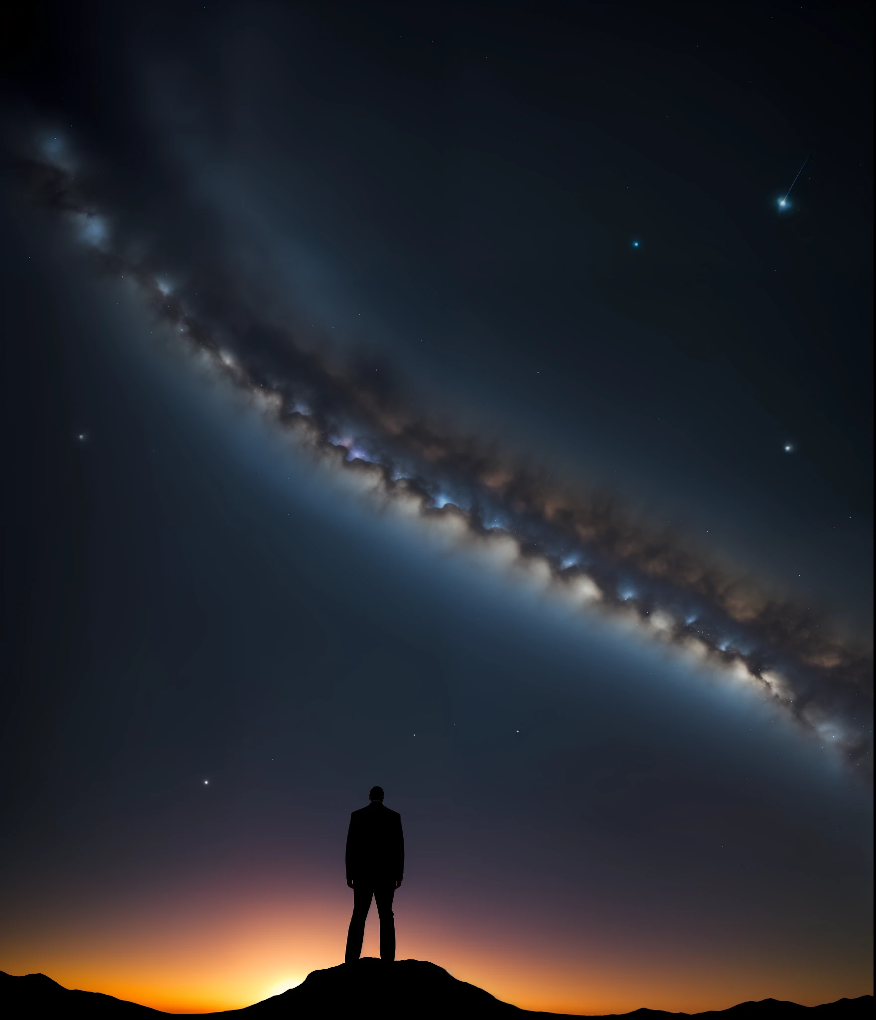 Man at edge of creation of the universe