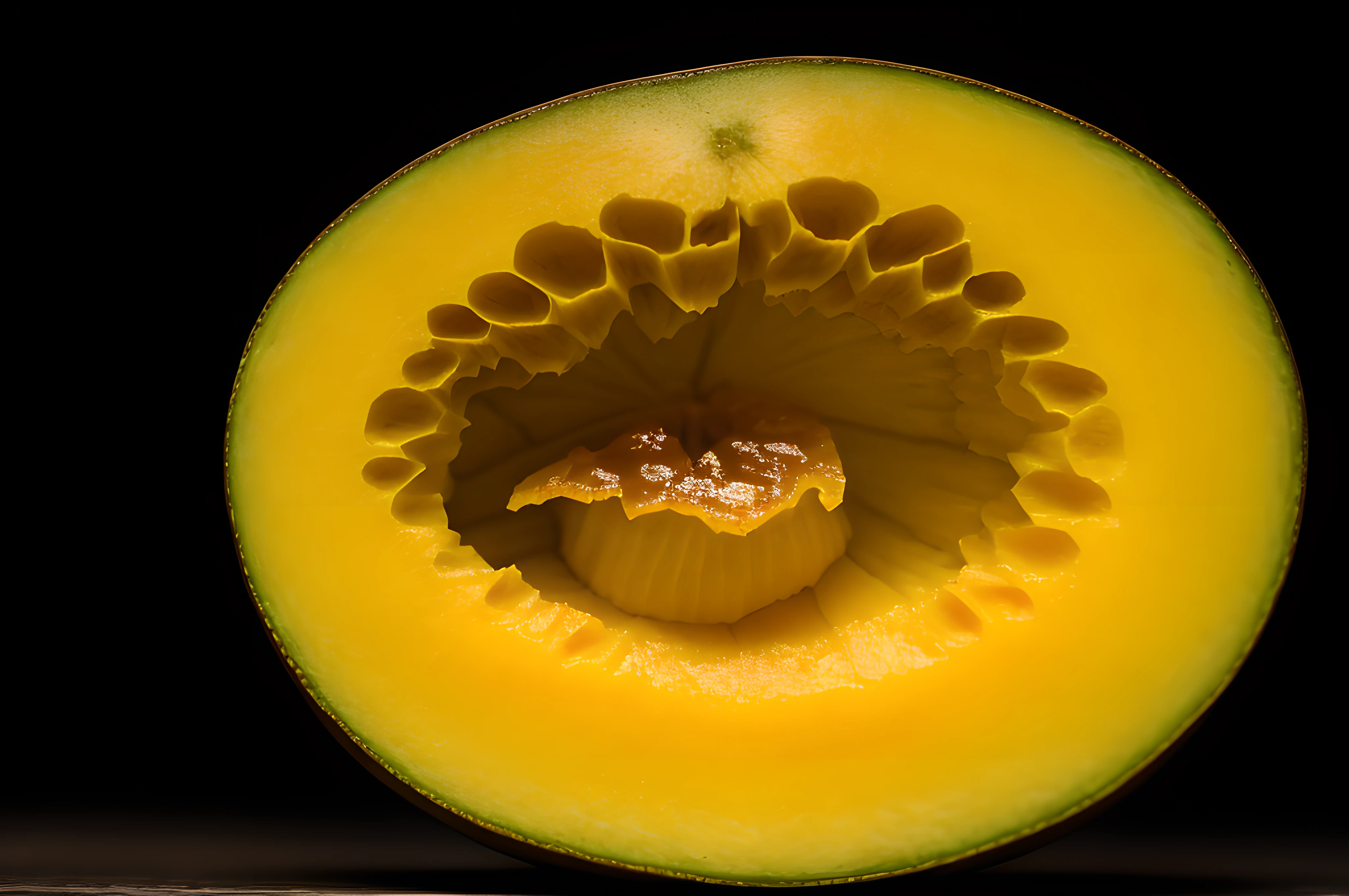 mango, front view, cinematic image, isolated black background