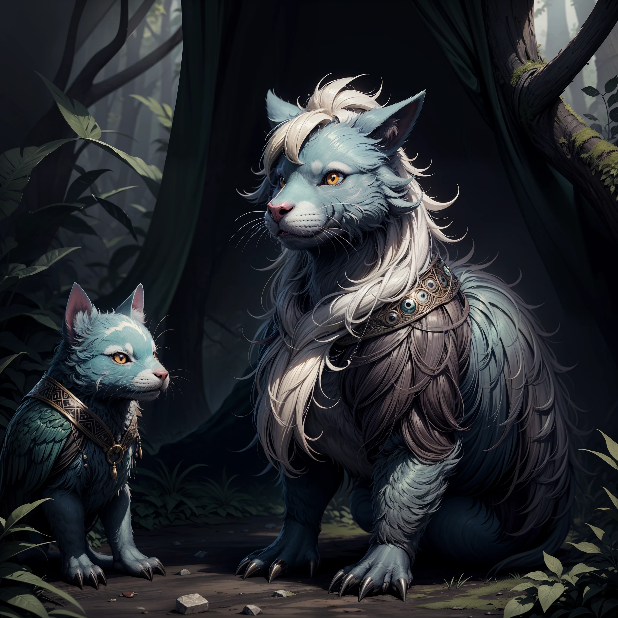 Create a coloring book for a children's book.It is supposed to depict several animals in the forest on a bright sunny day. To include only outlines without color fill. --auto