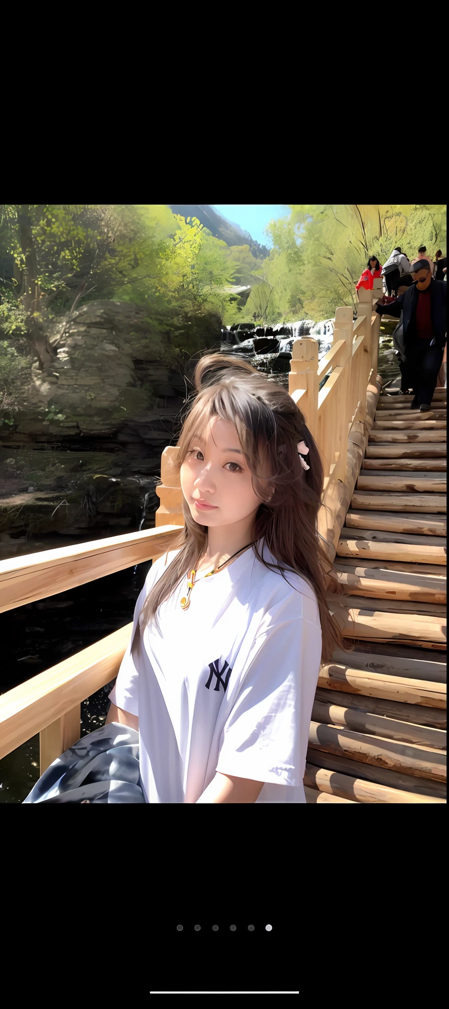 There was a woman standing on the bridge, lalisa manobal, xintong chen, ulzzangs, wenfei ye, xision wu, lalisa manoban of blackpink, chiho, chengyou liu, Korean girl, leaked image, blackpink jennie, 19-year-old girl, tzuyu from twice,jade foot,white short socks