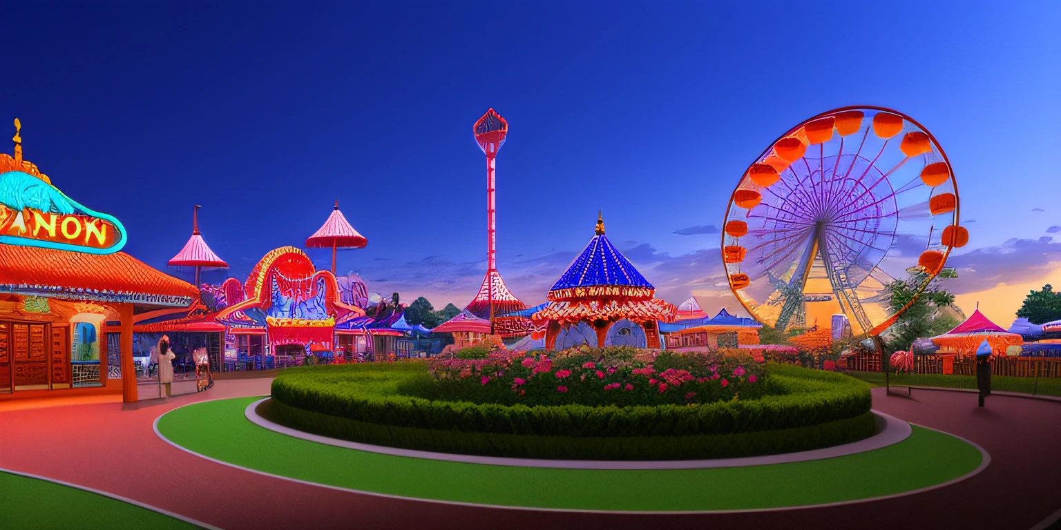 Background with、An amusement park、
