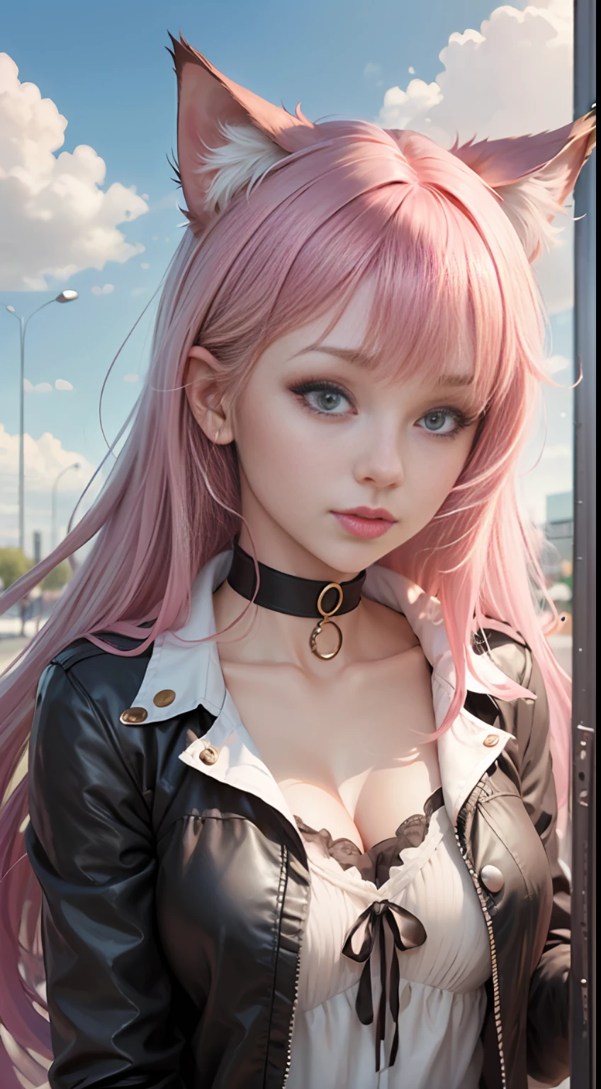 There is a woman with pink hair and cat ears, very beautiful cute catgirl, attractive cat girl, real life anime girl, Hyper realistic anime, beautiful anime catgirl, anime catgirl, beautiful young catgirl, Very Beautiful Anime Cat Girl, a hyperrealistic schoolgirl, Seductive Anime Girl, cute anime catgirl, Anime girl with cat ears