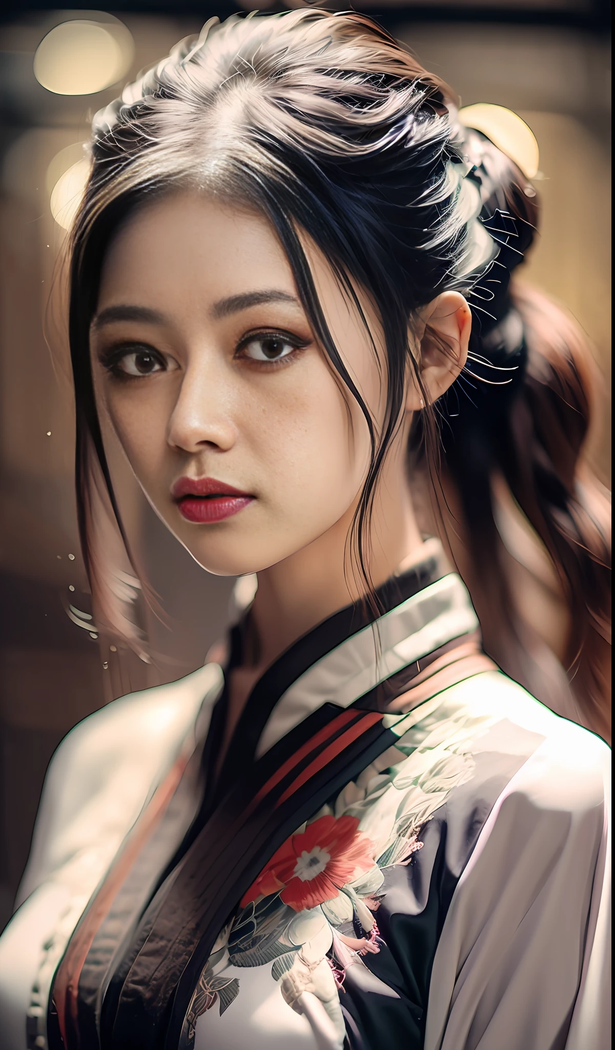 best quality, master, highres, wuxia 1girl, china dress, super Beautiful face, super beautiful eye, Super beautiful hair Super beautiful face,Super beautiful eyes,Super beautiful hair,Angry eyes,Brown pupils