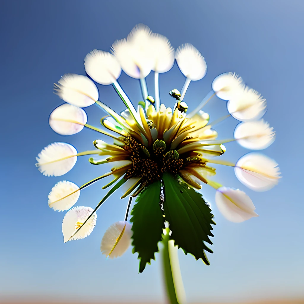 Glass dandelion flower