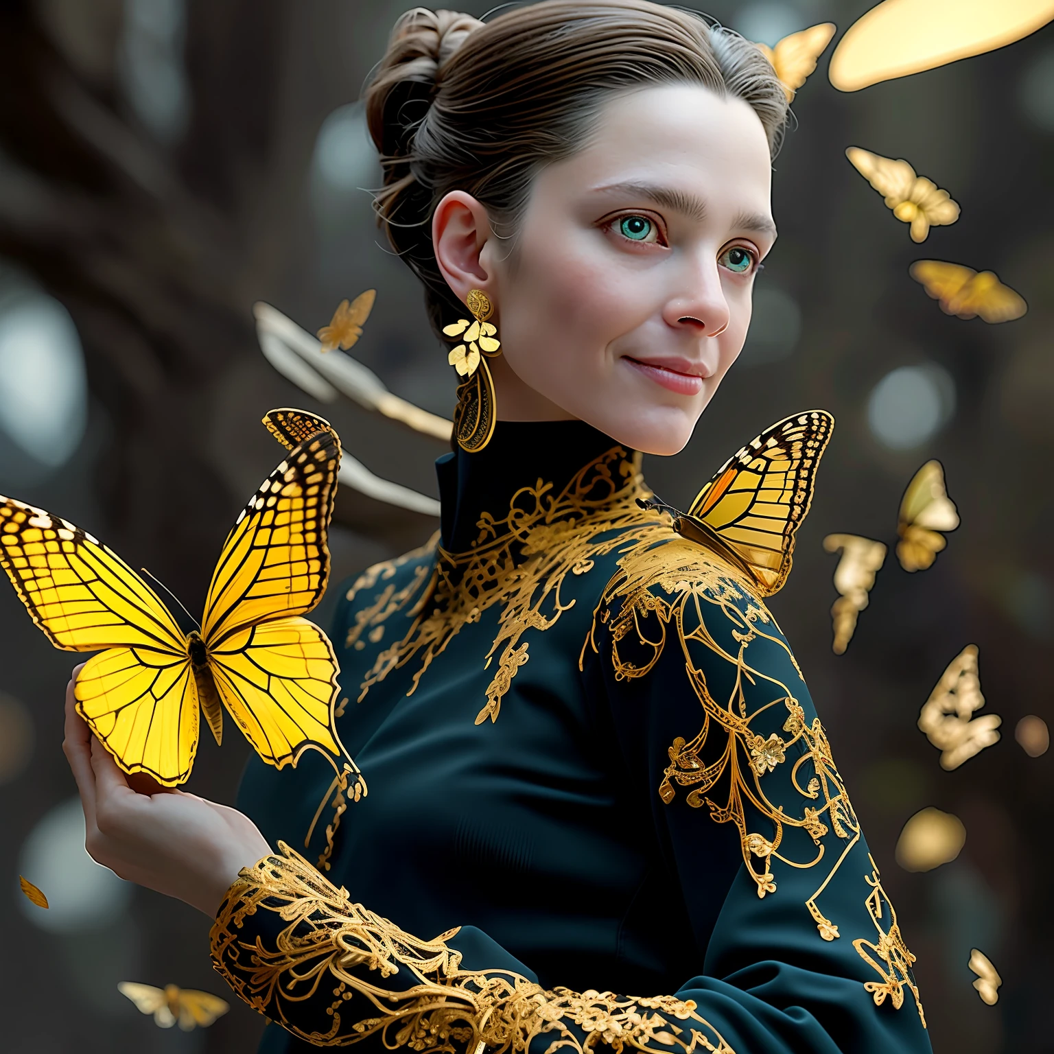 a cinematic photograph of, 8k portrait of beautiful cyborg with brown hair, intricate,
elegant, highly detailed, majestic, digital photography, art by artgerm and ruan jia and
greg rutkowski surreal painting gold butterfly filigree, broken glass, (masterpiece,
sidelighting, finely detailed beautiful eyes: 1.2), hdr, , sharp focus photo, uhd, hdr,
professionally color graded, perfectly shaded, analog photo, high quality, highres,
detail enhancement, 8k, high resolution scan, (photo by nikon d800, 50mm zeiss lens),
spotlight