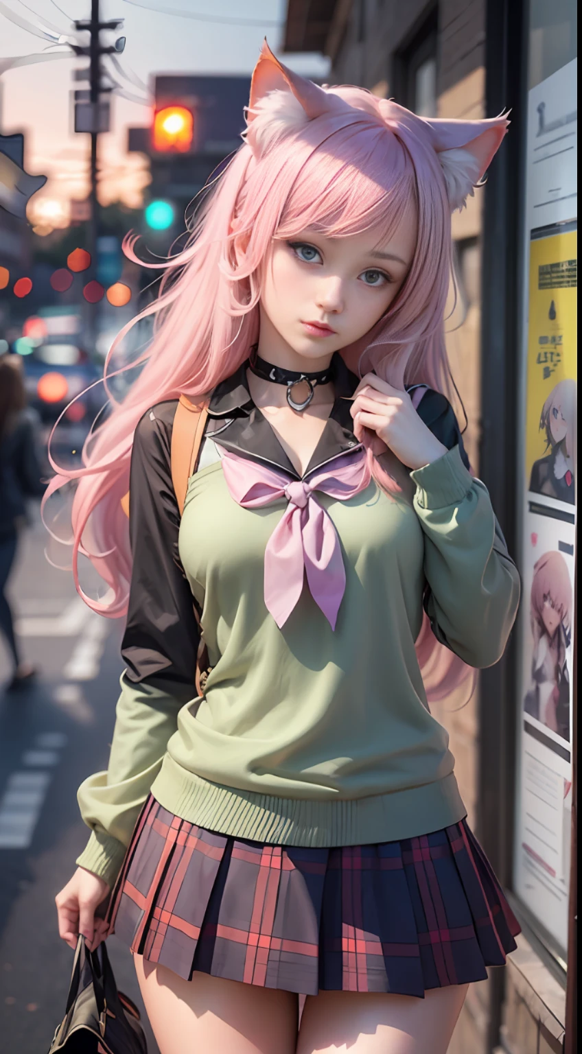 There is a woman with pink hair and cat ears, very beautiful cute catgirl, attractive cat girl, real life anime girl, Hyper realistic anime, beautiful anime catgirl, anime catgirl, beautiful young catgirl, Very Beautiful Anime Cat Girl, a hyperrealistic schoolgirl, Seductive Anime Girl, cute anime catgirl, Anime girl with cat ears
