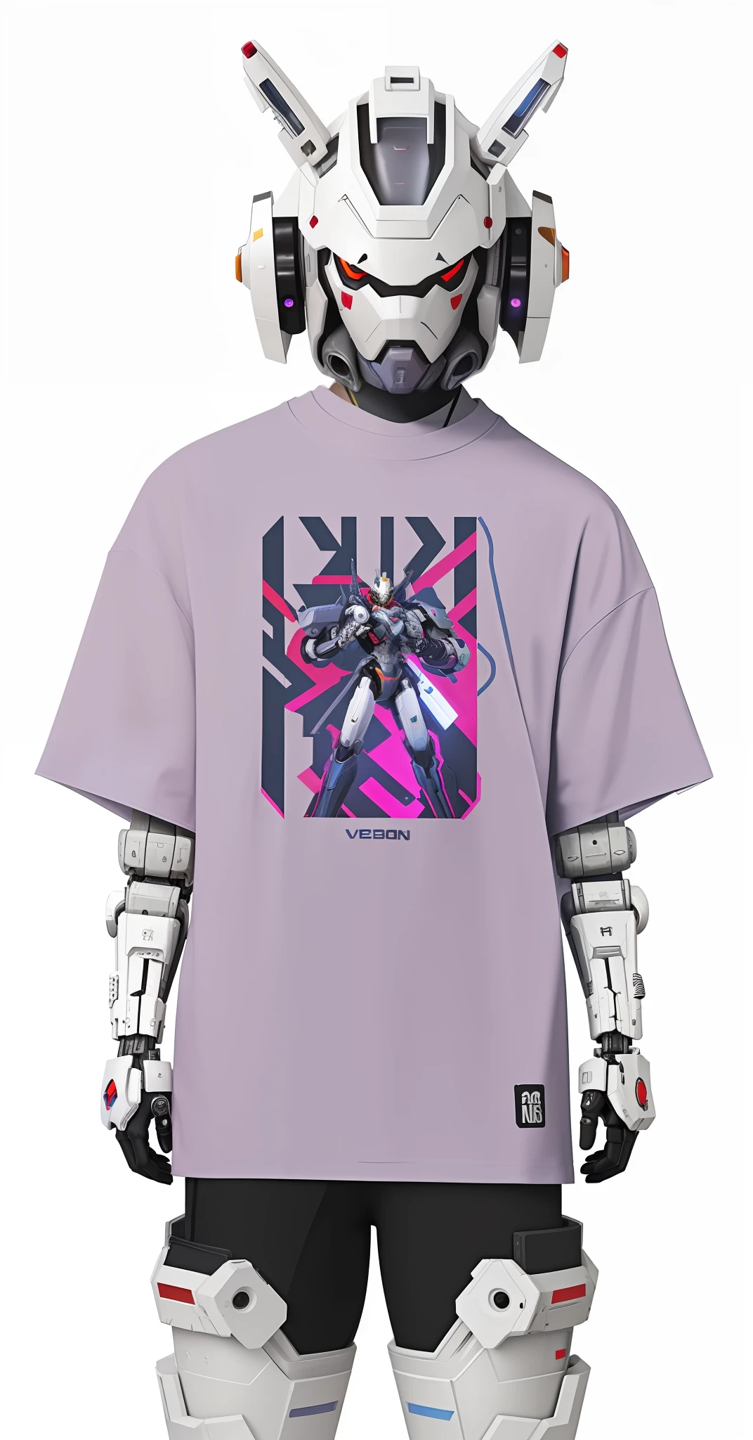 arafed image of a t - shirt with a robot on it, ethereal and mecha theme, overwatch design, combat mech clothes, cybertech wear, overdetailed, overwatch inspired, muted cyberpunk style, mecha inspired, cyberpunk streetwear, abduzeedo, clothing concept, futuristic clothing and helmet, overdetalized, wearing cyberpunk streetwear, cool mecha style