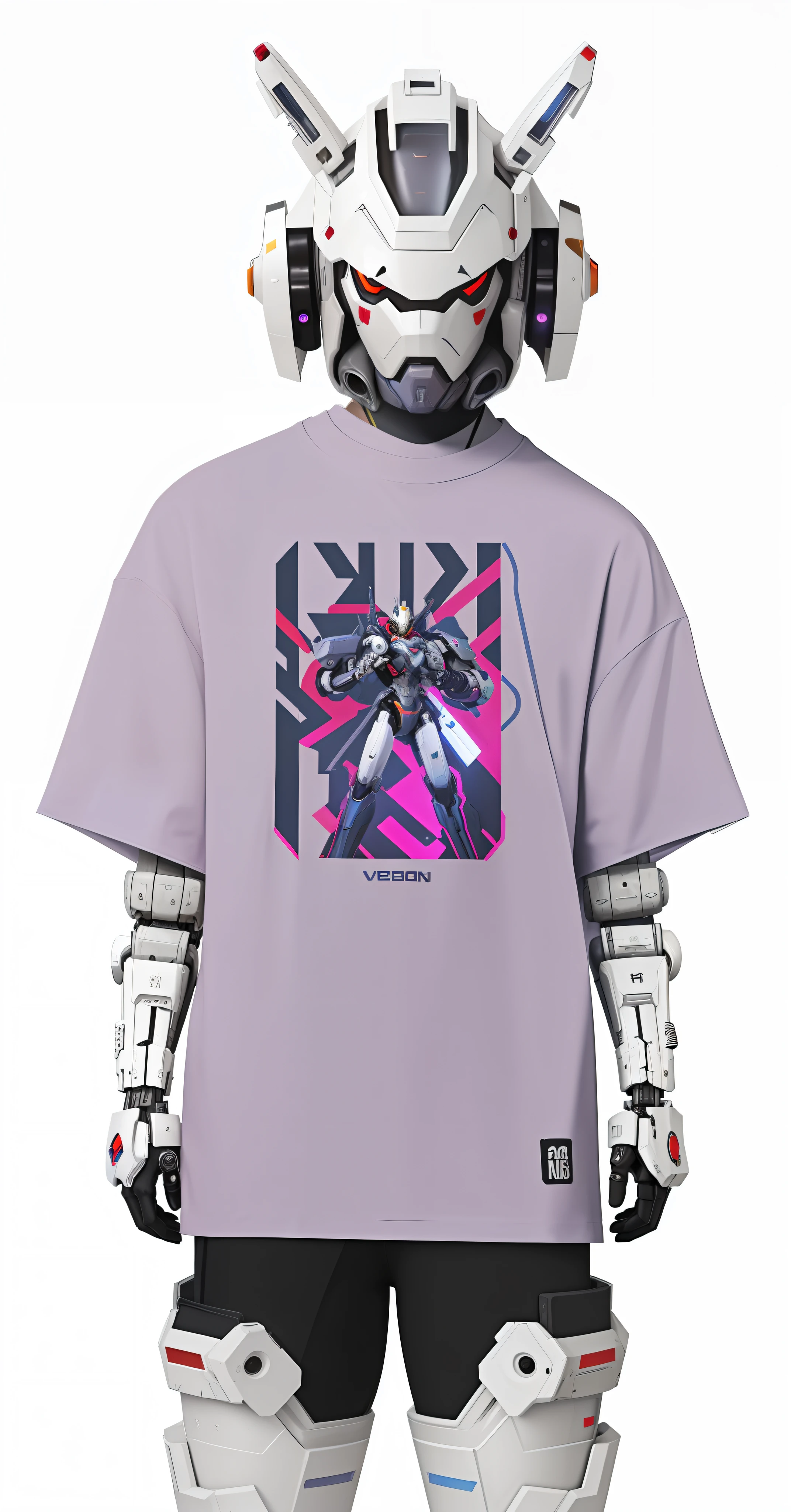 arafed image of a t - shirt with a robot on it, ethereal and mecha theme, overwatch design, combat mech clothes, cybertech wear, overdetailed, overwatch inspired, muted cyberpunk style, mecha inspired, cyberpunk streetwear, abduzeedo, clothing concept, futuristic clothing and helmet, overdetalized, wearing cyberpunk streetwear, cool mecha style