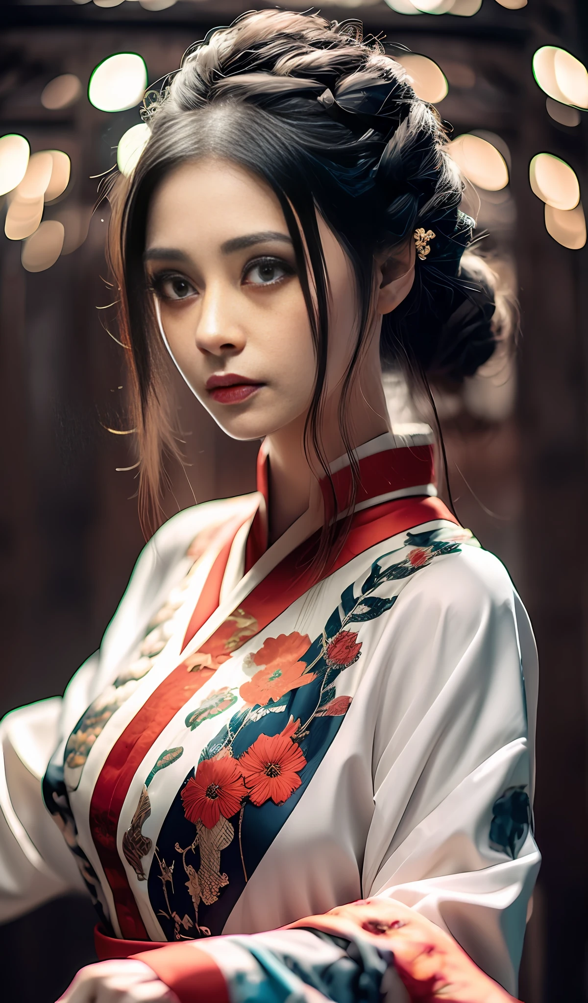 Elaborate Eyes,Single-braided cross-braid hair