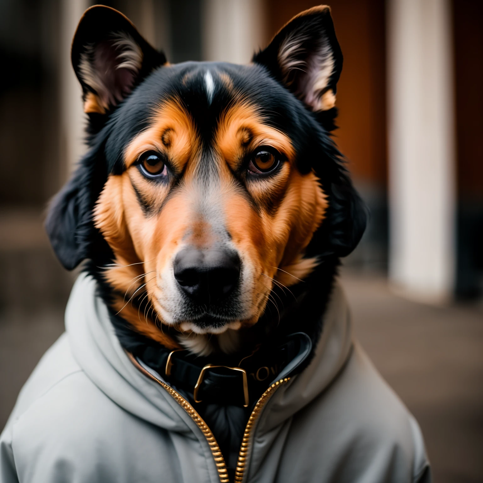 RAW photo, animal, a portrait photo of [man:dog:2] humanoid in clothes, face, 8k uhd, dslr, soft lighting, high quality, film grain, Fujifilm XT3