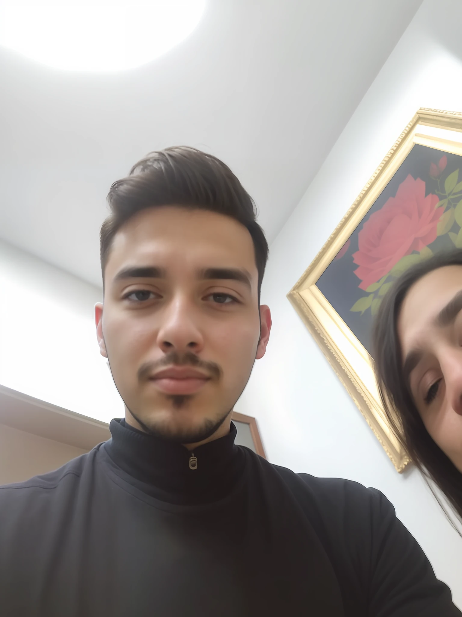 There is a man, 2 7 years old, 2 8 years old, 2 9 years old, 8k selfie photograph, professional profile picture, blurry image, very very low quality picture, Profile picture, selfie shot straight on angle, 2 3 years old, Selfie Photos,