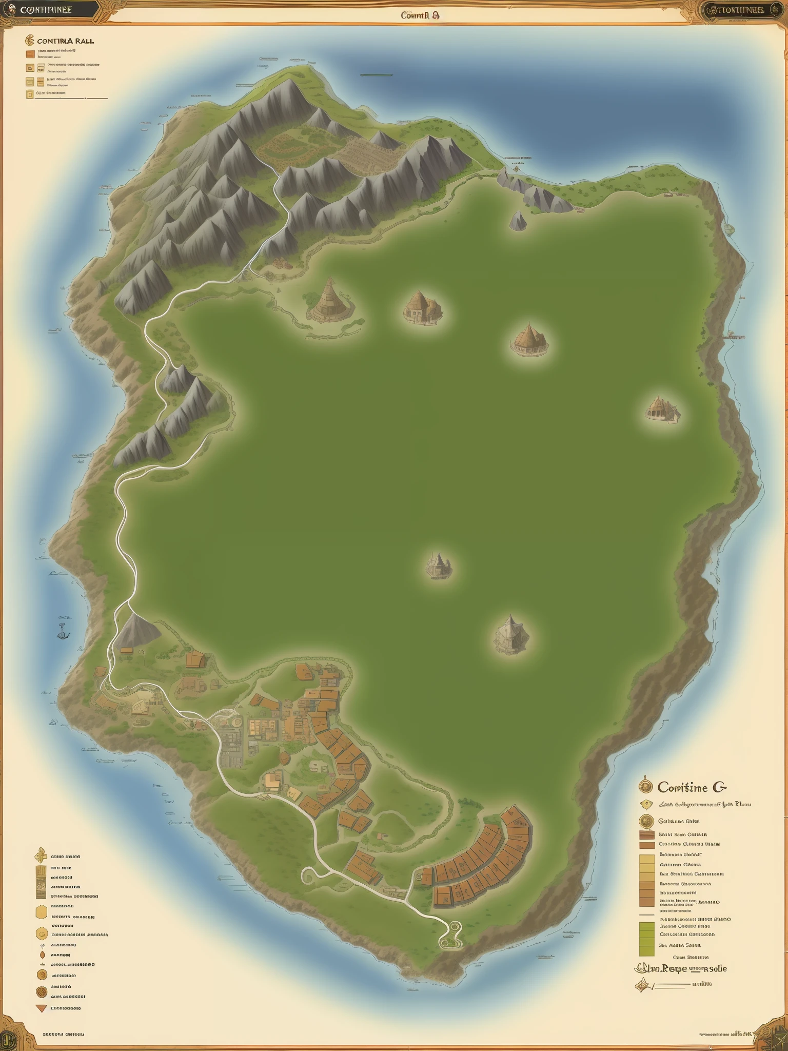 Mapa de Continente, rpg, roll20, dark fantasy.