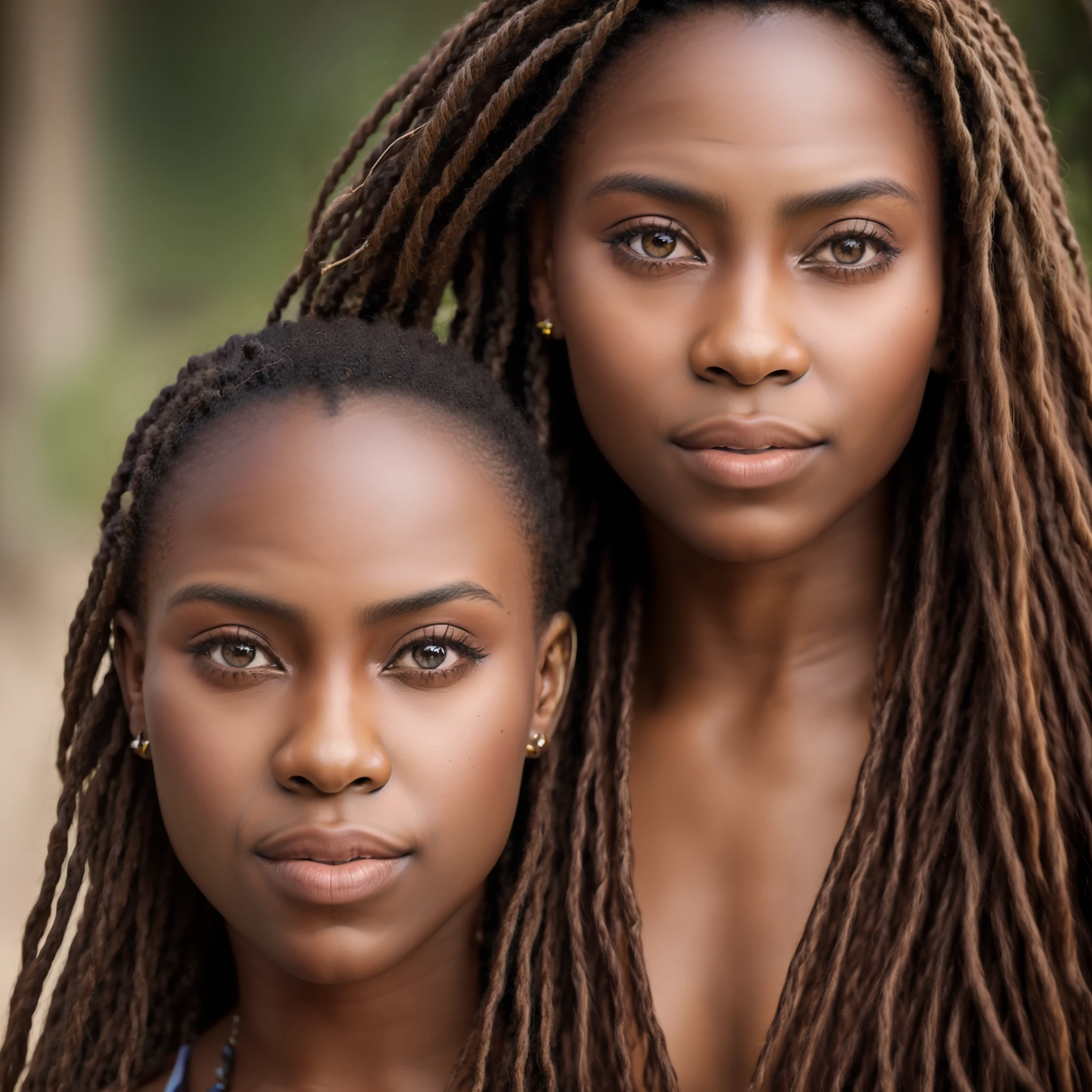 "Create a powerful and impactful image that celebrates the African importance and beauty of the black color of the skin. The image should convey pride and respect for African heritage, highlighting its cultural and historical relevance.

No centro da imagem, retrate uma figura majestosa e divina, symbolizing the essence and grandeur of African ancestry. Essa figura deve ter uma pele negra profundamente rica e radiante, simbolizando a beleza e a diversidade da cor negra.

Ao redor dessa figura, Represent iconic elements of African culture. This can include traditional symbols, como adinkras, tribal masks, tambores, tecidos estampados, instrumentos musicais africanos ou outros elementos que sejam significativos para a cultura africana.

Utilize uma paleta de cores vibrantes, com tons quentes e profundos, que representem a energia e a vitalidade da cultura africana. Pay special attention to lighting and shading to highlight the details of the figure and scene, creating a dramatic and impactful effect.

In the composition, procure criar uma atmosfera solene e reverente, conveying a sense of spiritual connection and ancestry. O olhar da figura divina deve irradiar sabedoria, Strength and pride, Communicating the importance of African heritage.

This image seeks to capture the essence of African importance and celebrate the black color of skin as an expression of beauty and identity. It must convey a message of appreciation and respect for cultural and ethnic diversity, emphasizing the importance of recognizing and honoring Africa's rich heritage."