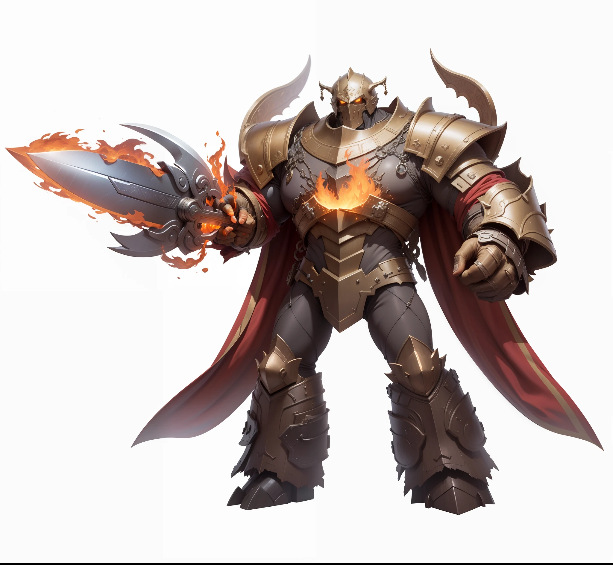 Celestial golem, Sword, masterpiece, Fire, render, superrealistic, ultra detail, big golem,