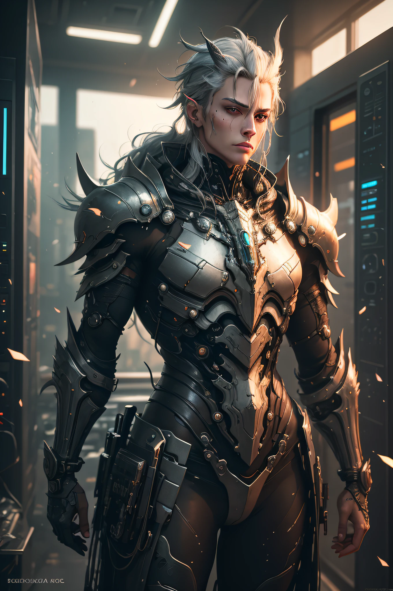 cyberpunk wizard in sh4g0d style, cosmic