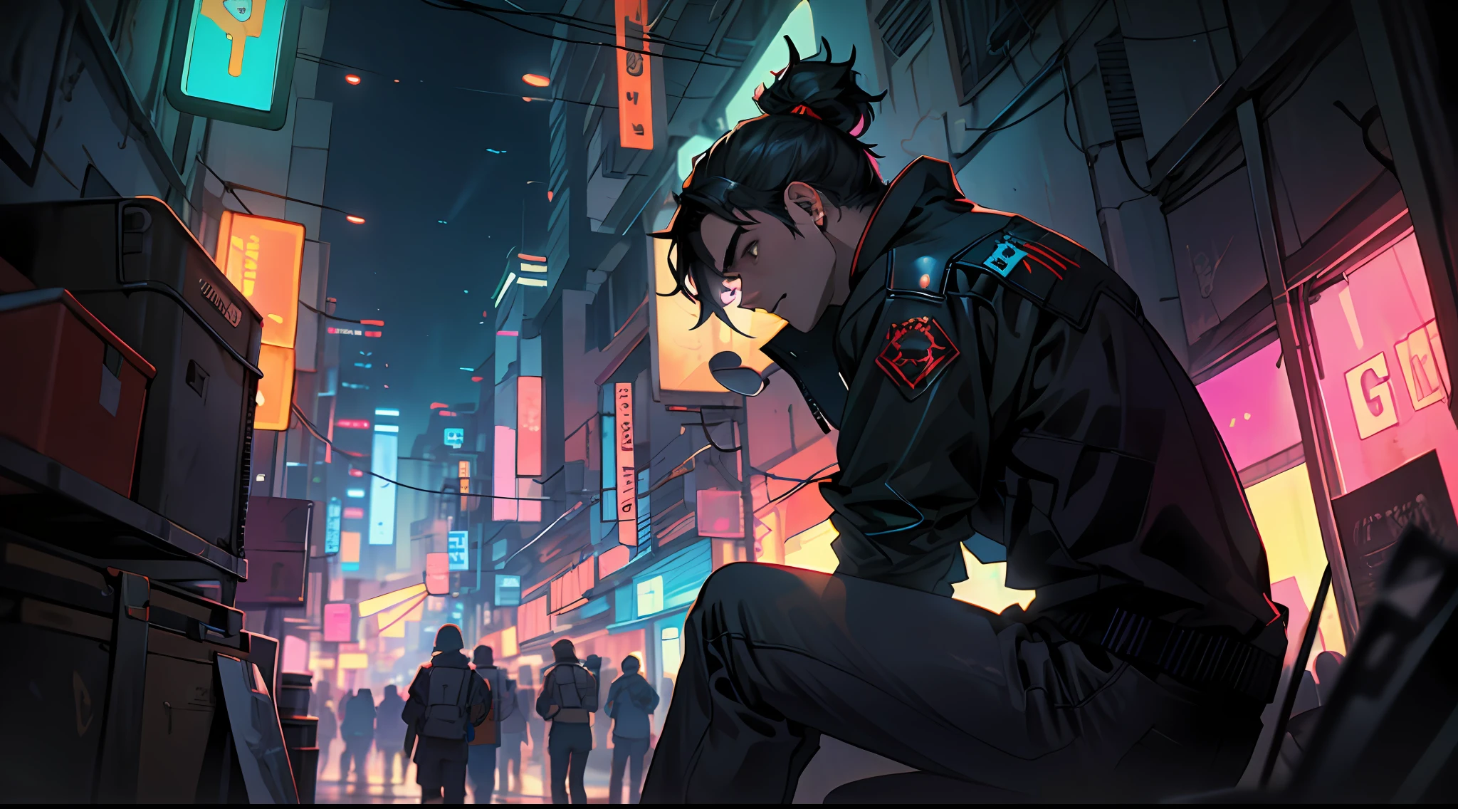 ultra detalhe, alta resolução, ultra detalhado, melhor qualidade, Awesome, qualidade superior, extremamente detalhado CG unidade de papel de parede 8k, cinematic lighthing, gato , cyberpunk, dark boy