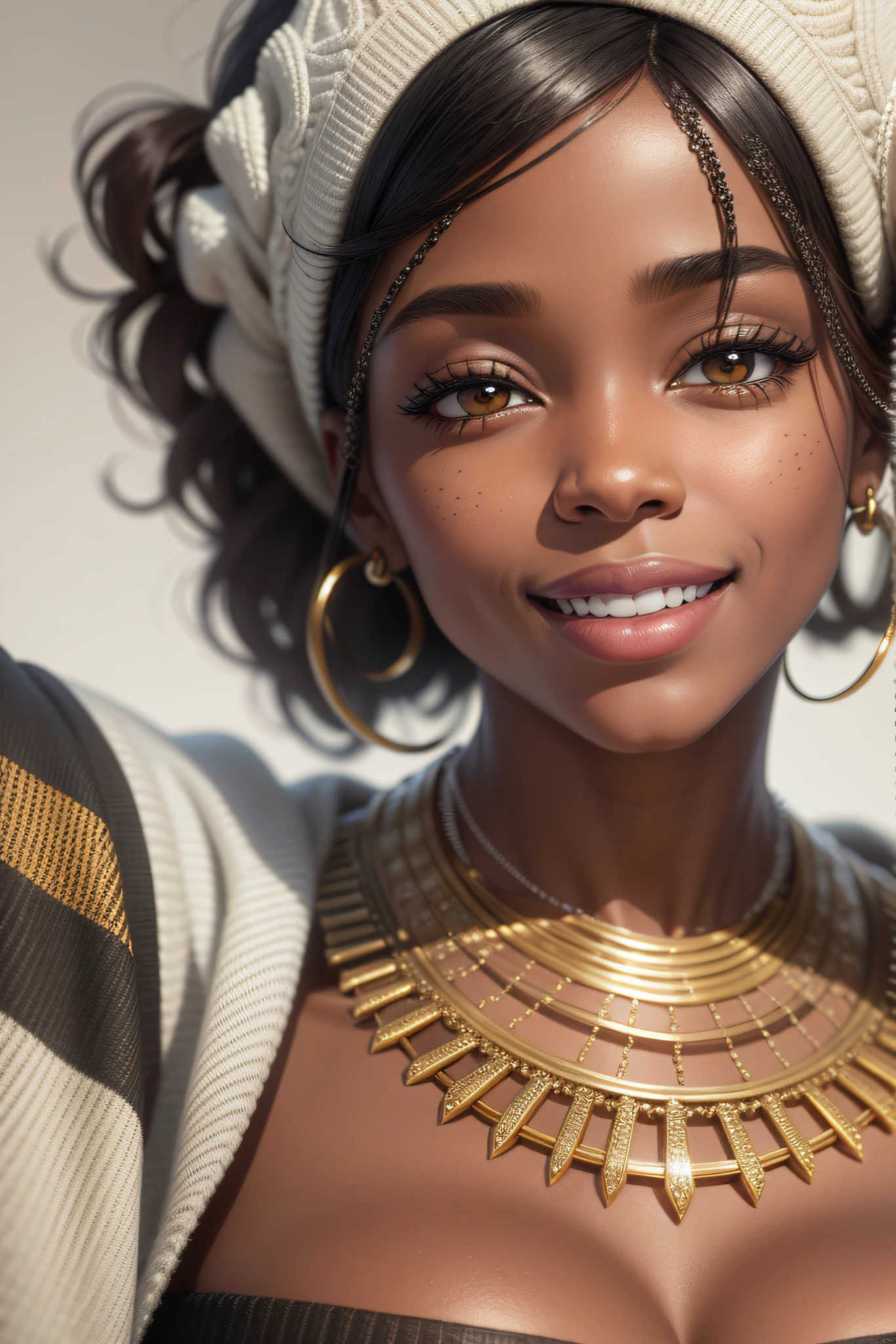 obra-prima, melhor qualidade, ultra-detalhado, 8K, luz detalhada, sombra detalhada, RAW, (pele detalhada), (realista: 1.2), 1 Mulher negra (afrodescendente), natural da africana, pele negra, sensual, pele refinada, rosto, unhas, cabelos encaracolados, olhando para o visualizador, piercing, fundo niquelado, boca fechada, olhos castanhos escuros, esmalte de unha vermelho,-auto --auto