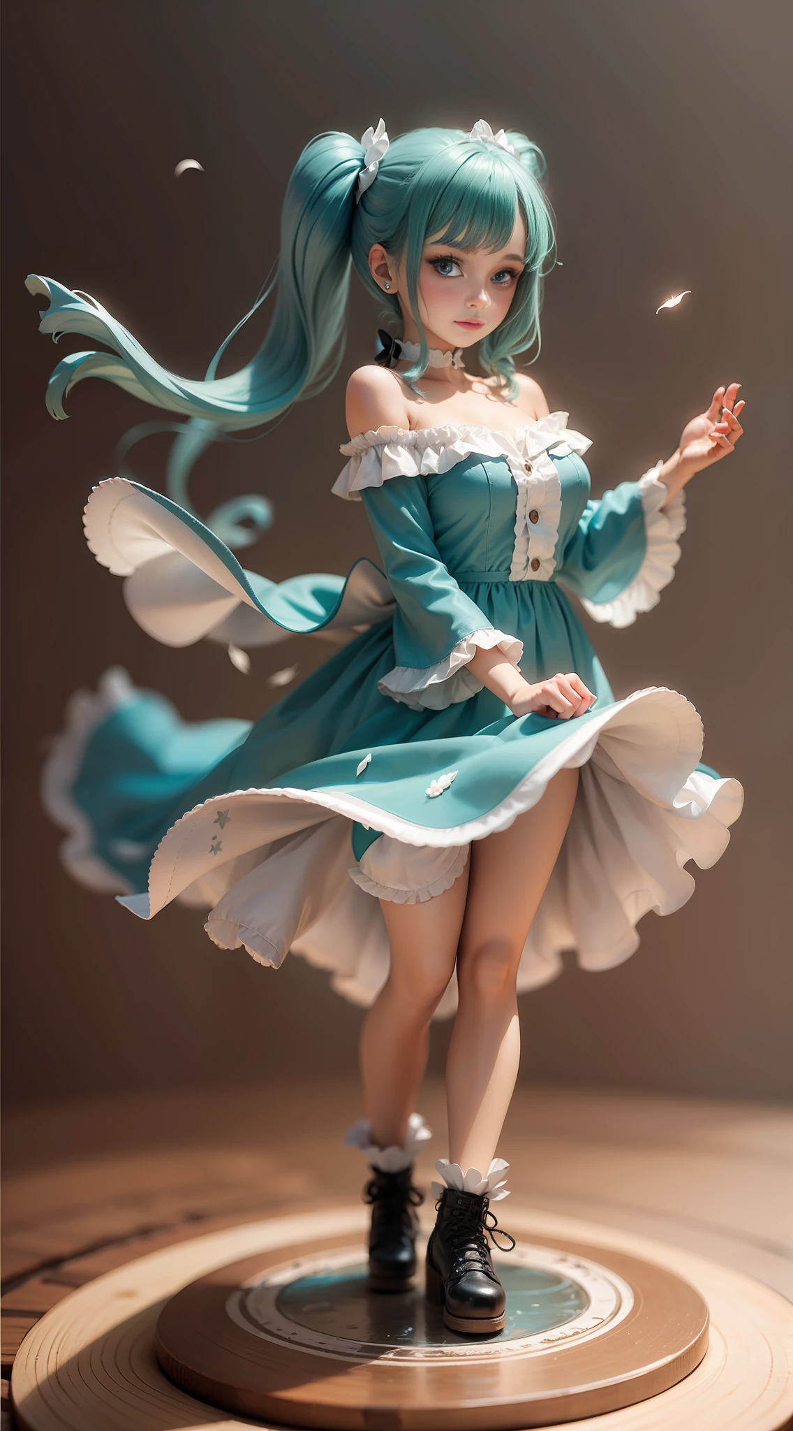 simple doll face, soft smile
