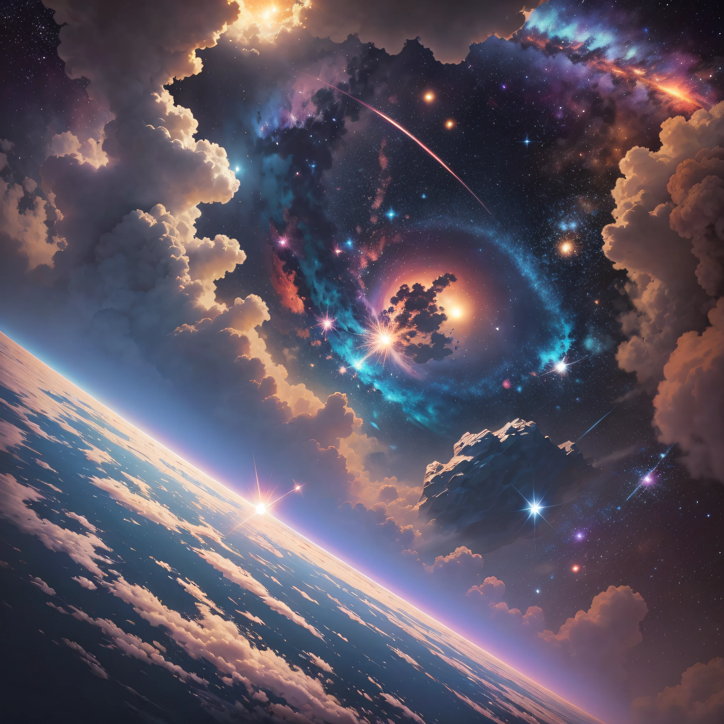 outer space, surreal space, Nebulosa do Cosmos, Epic lost in space, in outer space, Fantasia De Alta Qualidade Foto Stock --auto