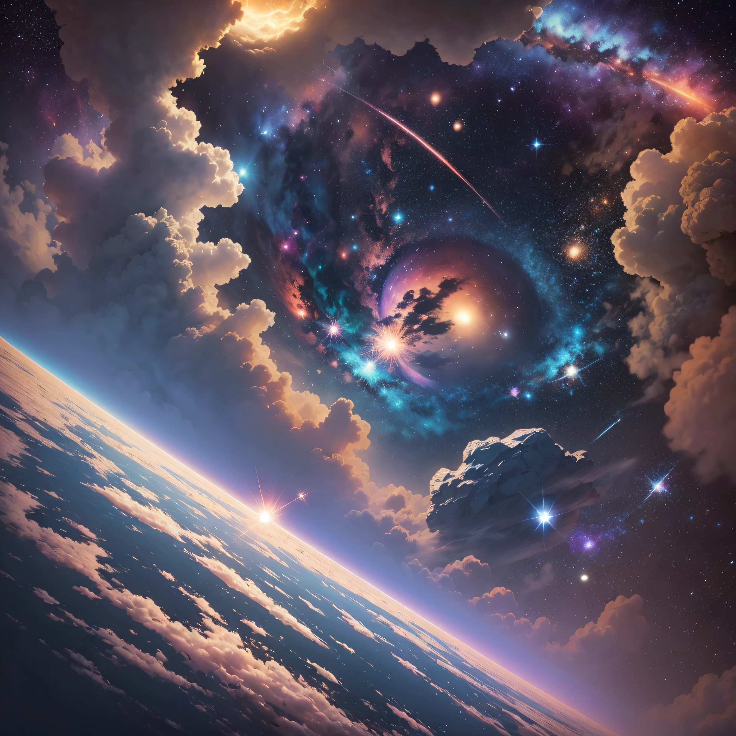 outer space, surreal space, Nebulosa do Cosmos, Epic lost in space, in outer space, Fantasia De Alta Qualidade Foto Stock --auto