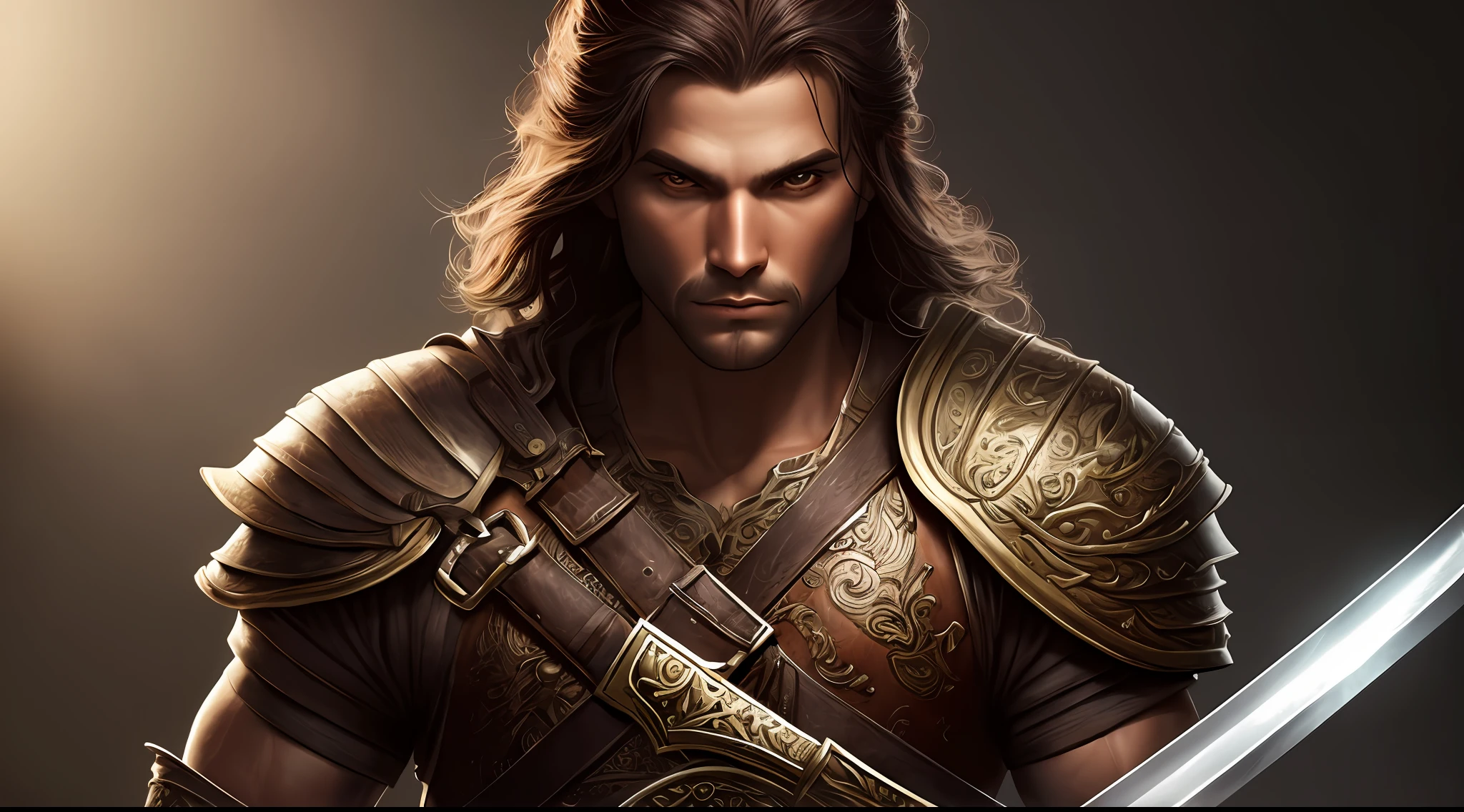 warrior with sword in hand, detailed face, detailed body, detailed eyes, awesome shadow, realistic photo, 8k, realistic d&d illustration --auto