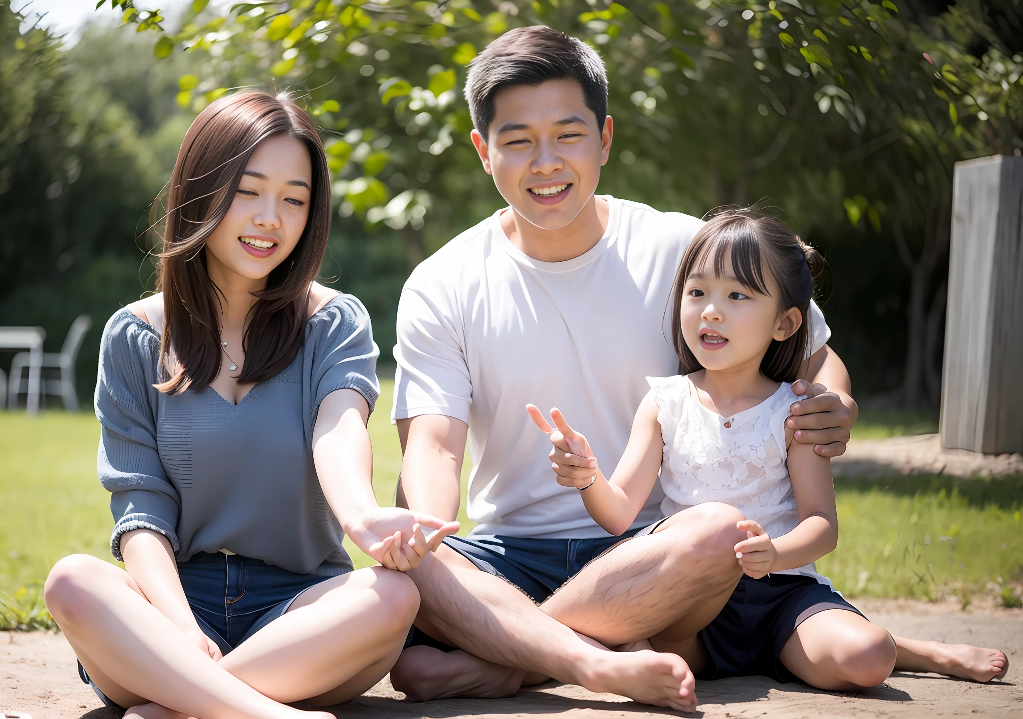 Family games father and children