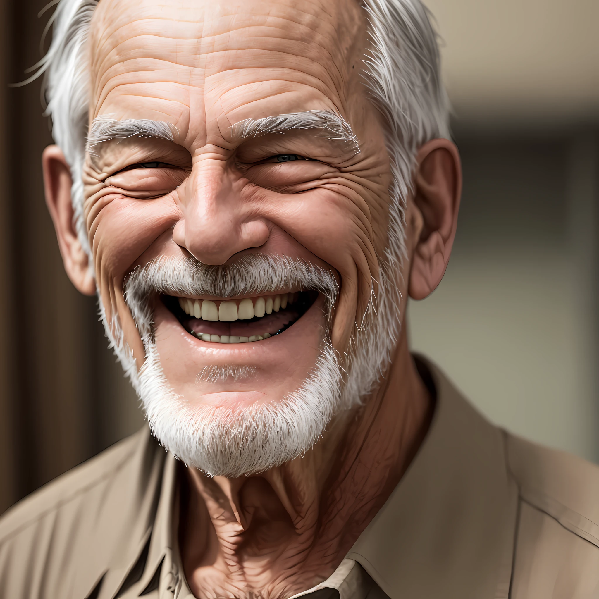 Old man smiling --auto