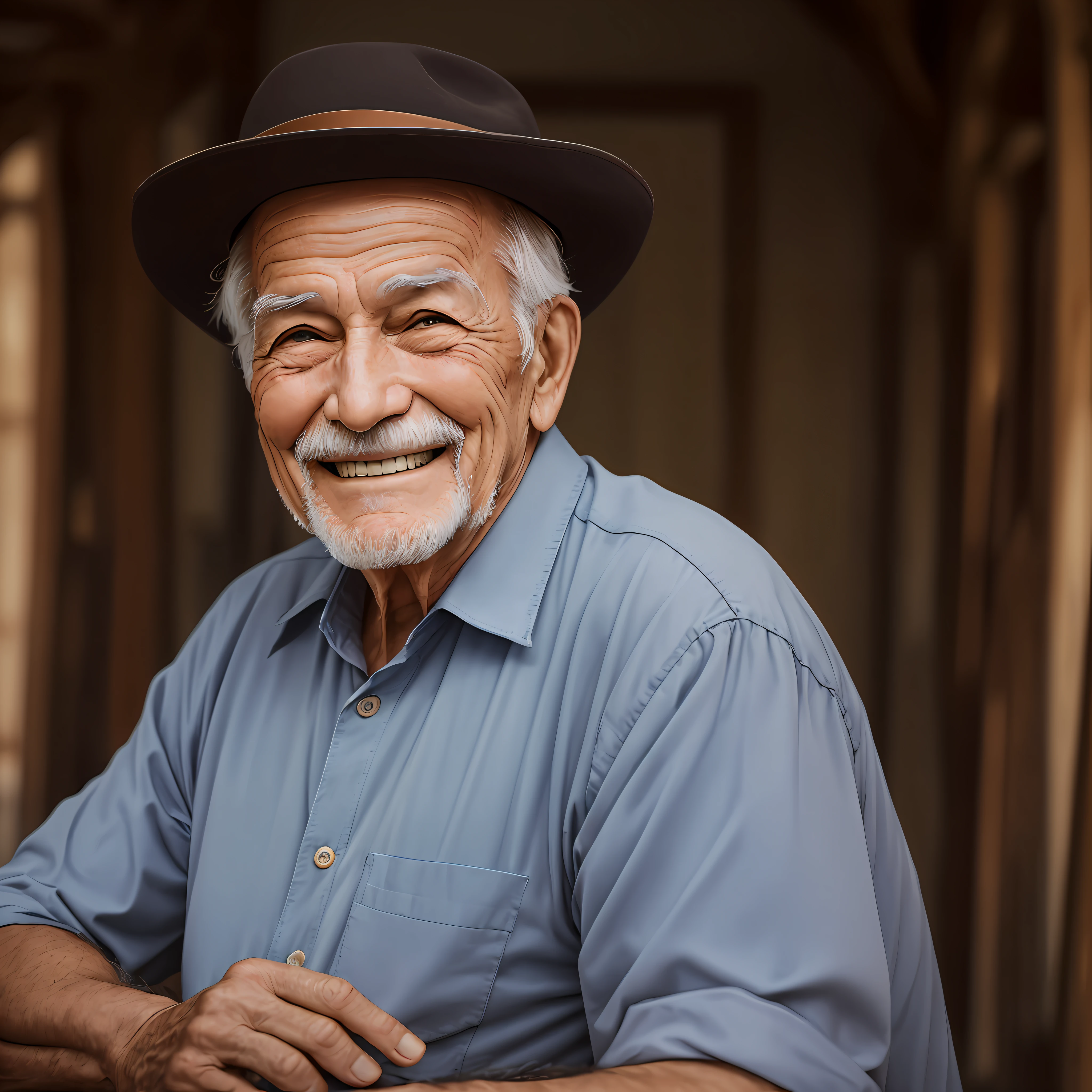 Old man smiling --auto