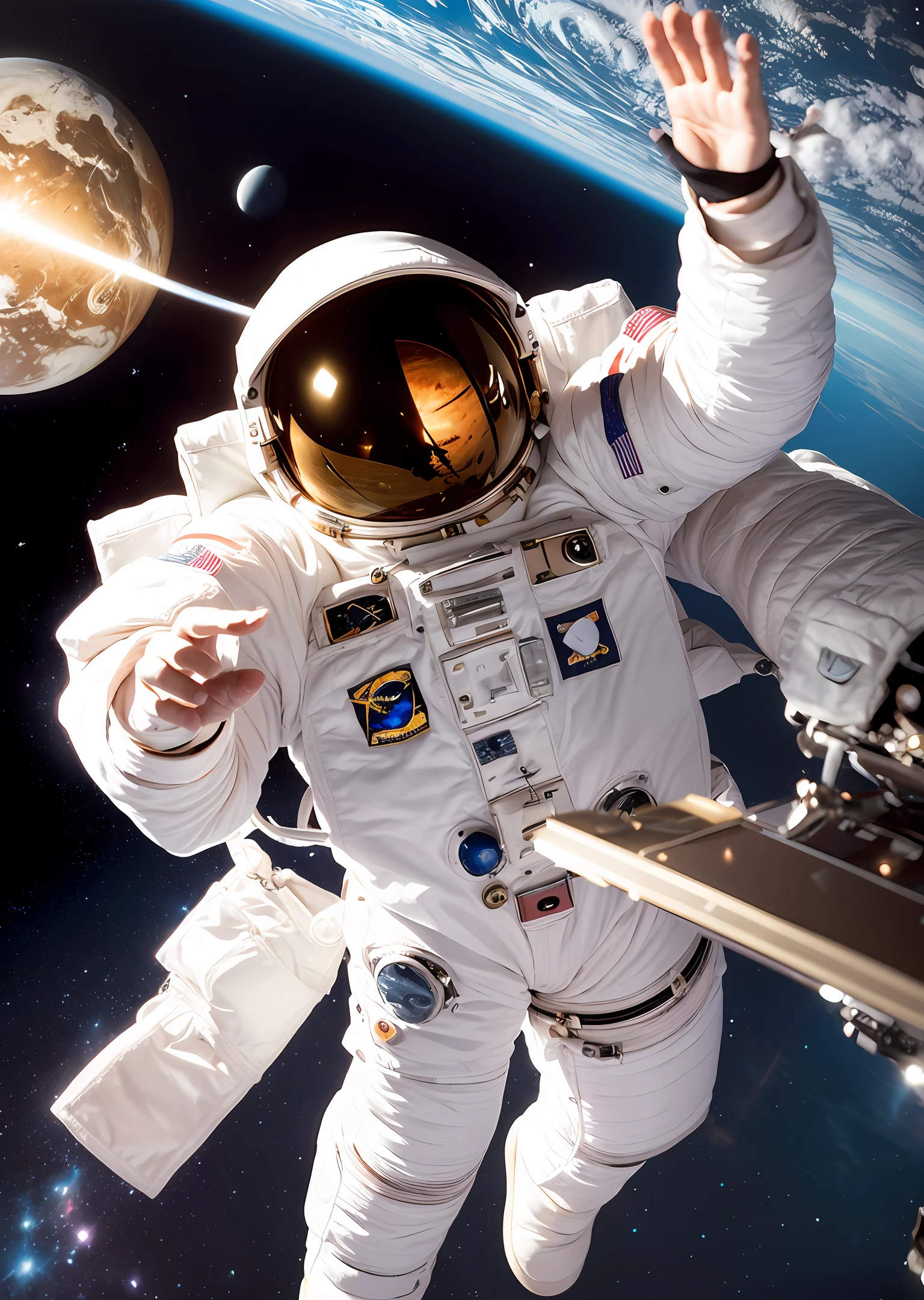 astronaut floating in space