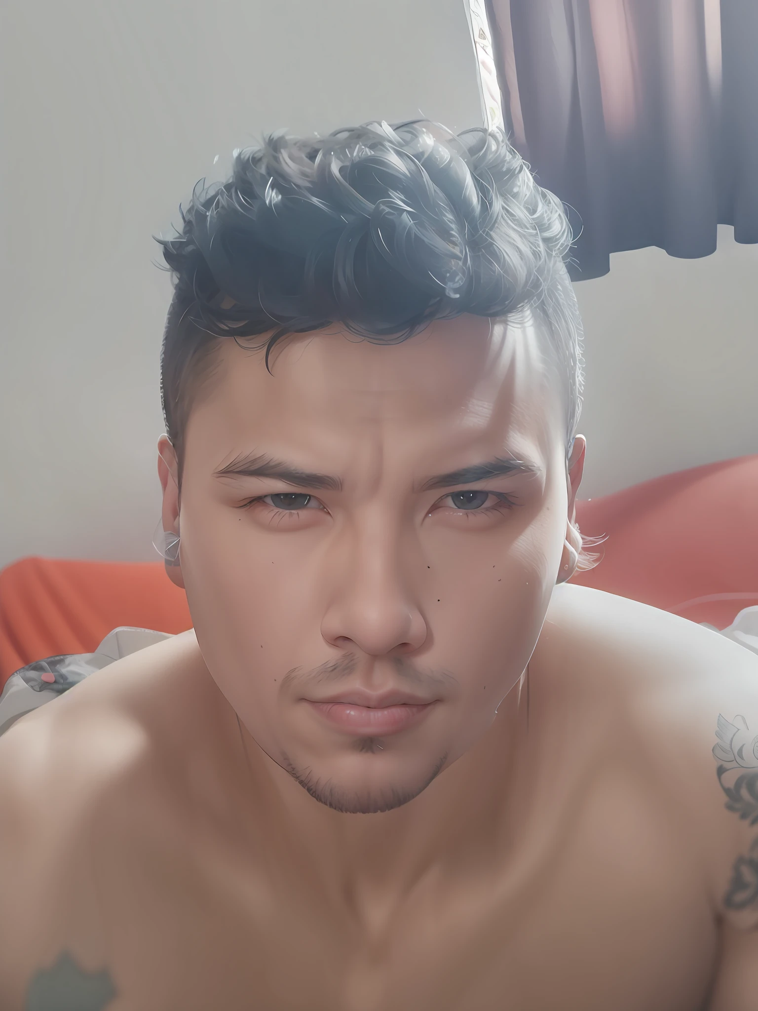 There is a man with a tattoo on his chest and a shirt without a shirt, (38 anos), Homem de 4 0 anos, Ronaldo Nazario Fenomeno, Homens de 45 anos, 3 2 - ano - homem de idade, Ronaldo Nazario, 38 anos, cerca de 3 5 anos, imagem frontal, Ronaldo Luis Nazario de Lima