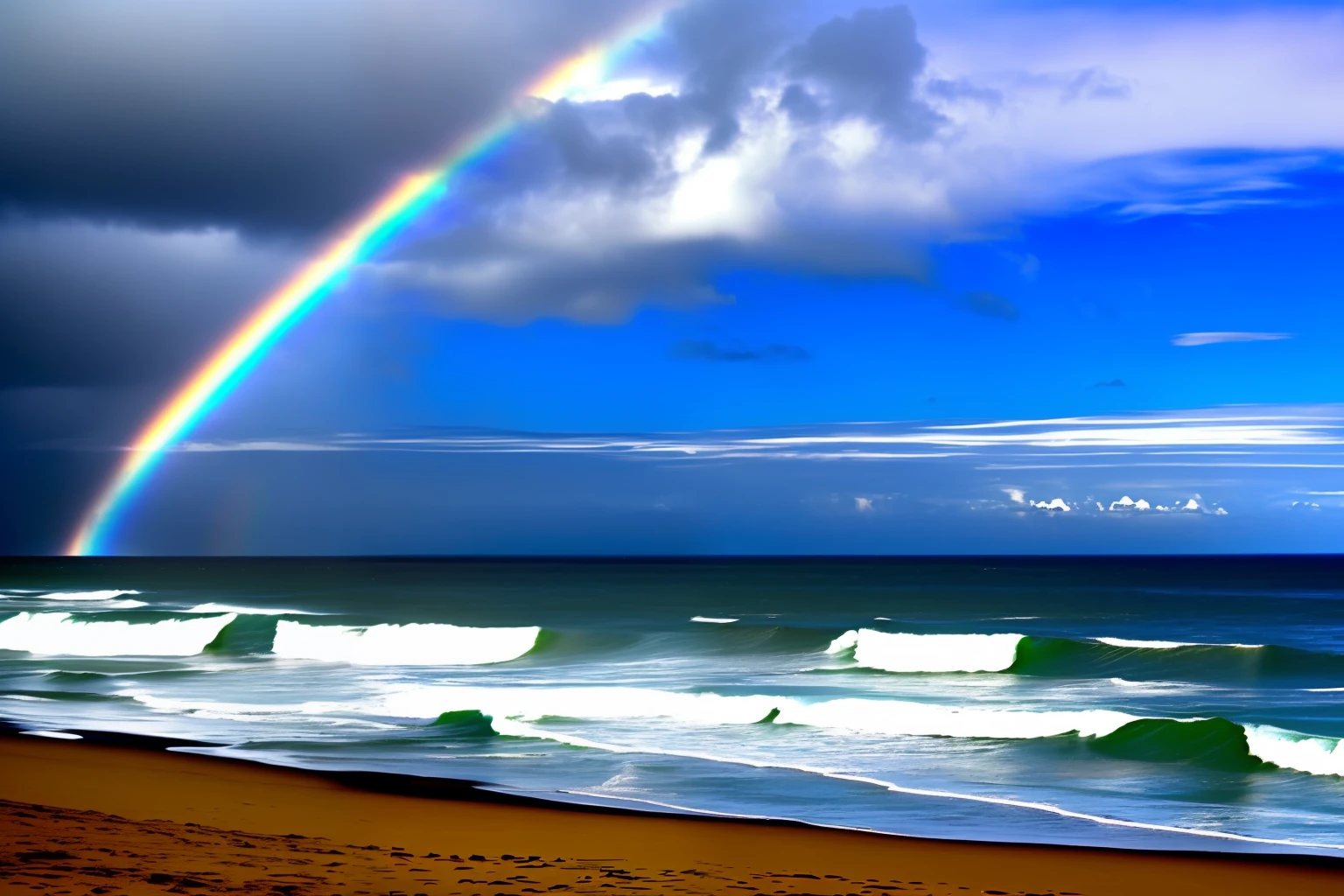 Blue sky,the ocean,rainbowing,Ultimate view