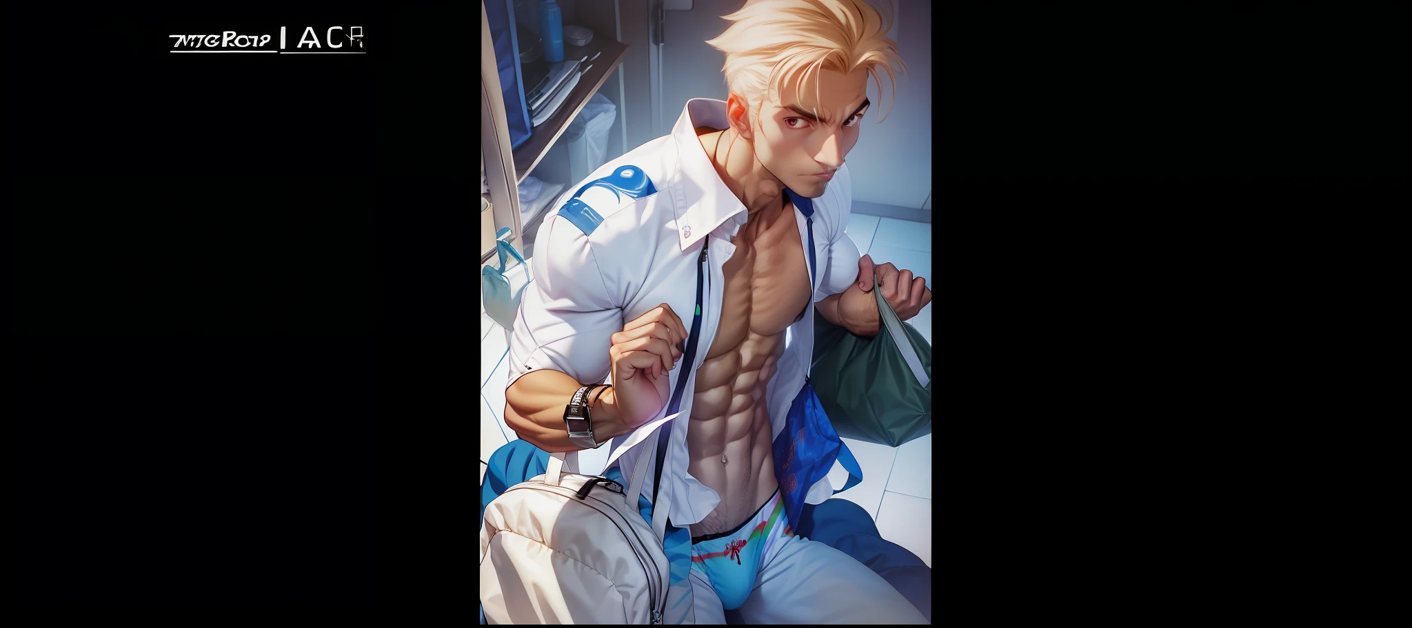 Muscular gay panties, panties big bag exposing abs