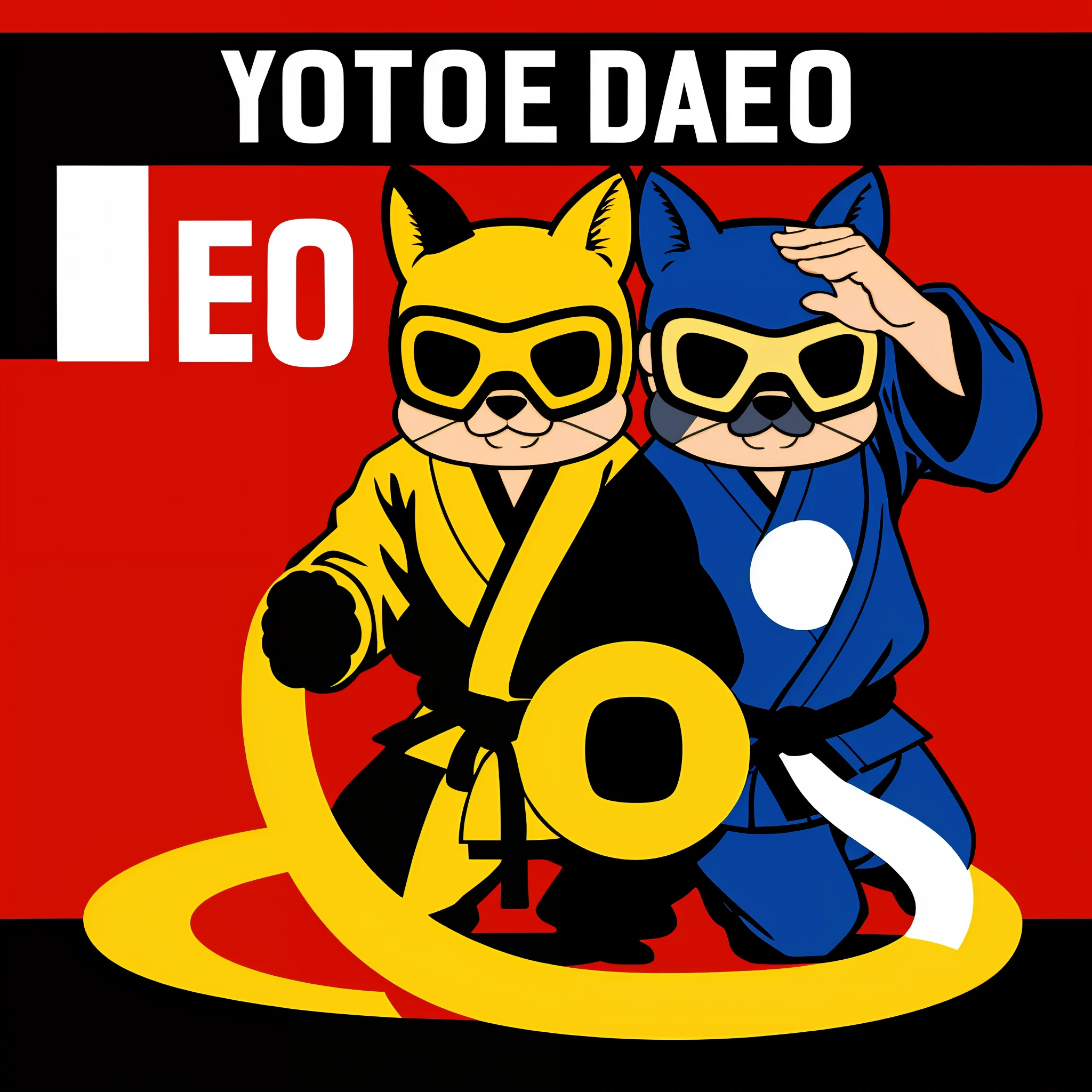 Create a logo for a YouTube channel focused on geek culture, specifically targeting the young audience. The channel's name is "Dojo Nerd." The logo should prominently display a realistic representation of a tatami mat, a traditional component of karate. Additionally, incorporate realistic elements associated with geek culture, such as recognizable video game characters, iconic symbols from popular anime, and other relevant objects. Make sure to include the channel name "Dojo Nerd" in the logo as well.