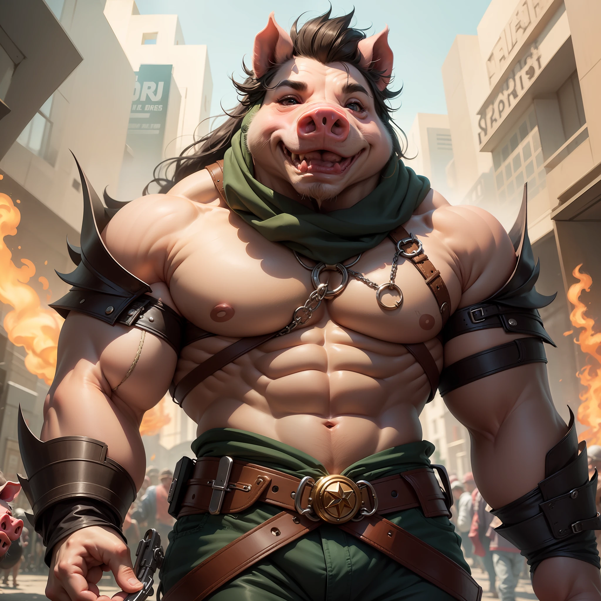 Powerful pig people