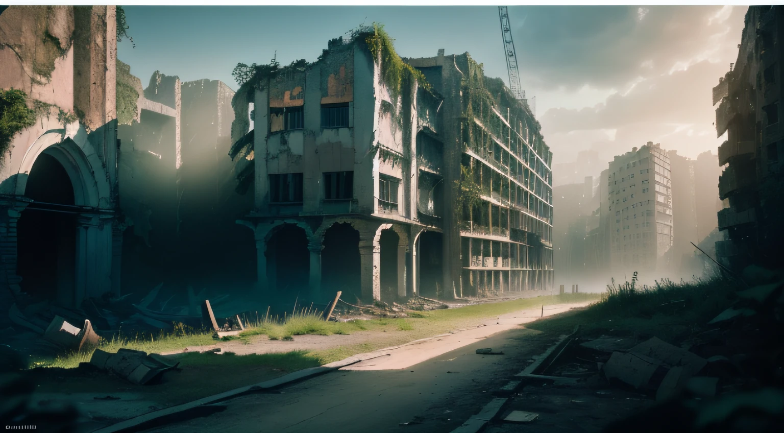 The final quality CG works with extraordinary image quality and vivid details, against the backdrop of urban ruins, The ruins left by the war. Qualidade de foto profissional.