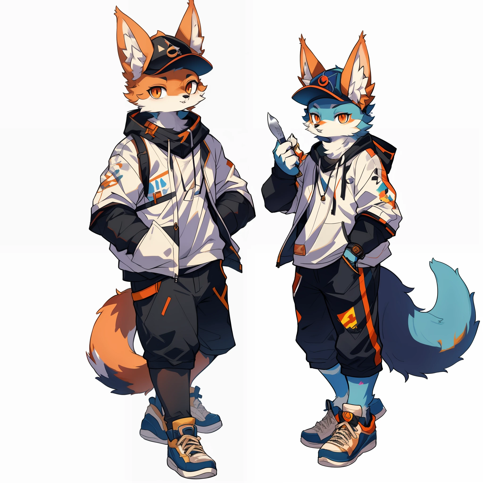 there is a drawing of a fox with a knife in its hand, furaffinity fursona, fursona!!!!, tonic the fox, a fox, gorgeous werefox fursona, fursona art, Anthropomorphic fox, an anthropomorphic cyberpunk fox, furry furaffinity, furry fursona, fox nobushi