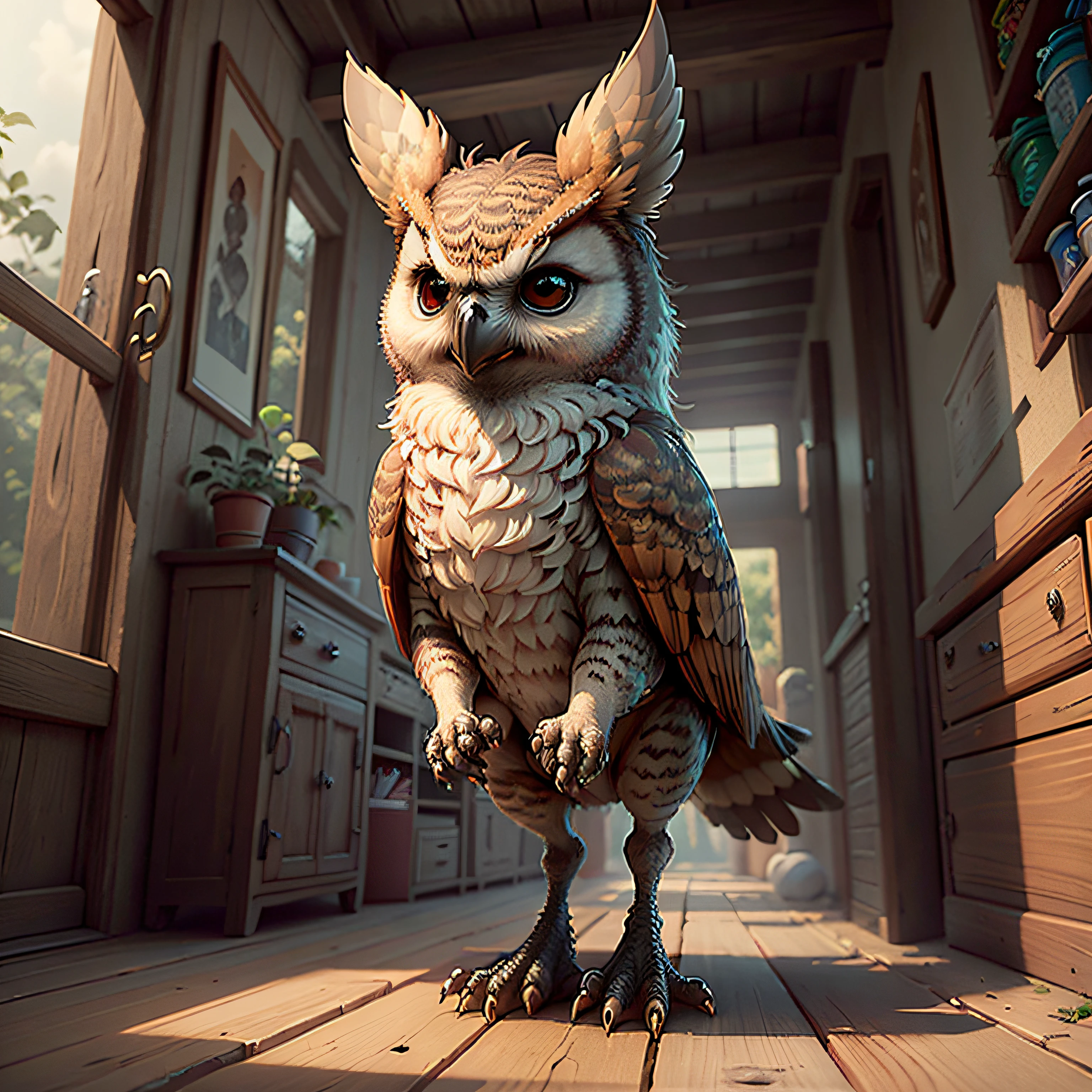 Coruja voando, floresta, coruja incandescente, arte digital altamente detalhada, pintura digital altamente detalhada, Highly detailed illustration, realistic fantasy illustration, Arte digital altamente detalhada em 4k, arte digital altamente detalhada, the wisest of all owls, 3 d cg | |, CG 3D |, coruja branca brilhante, bela arte digital --auto