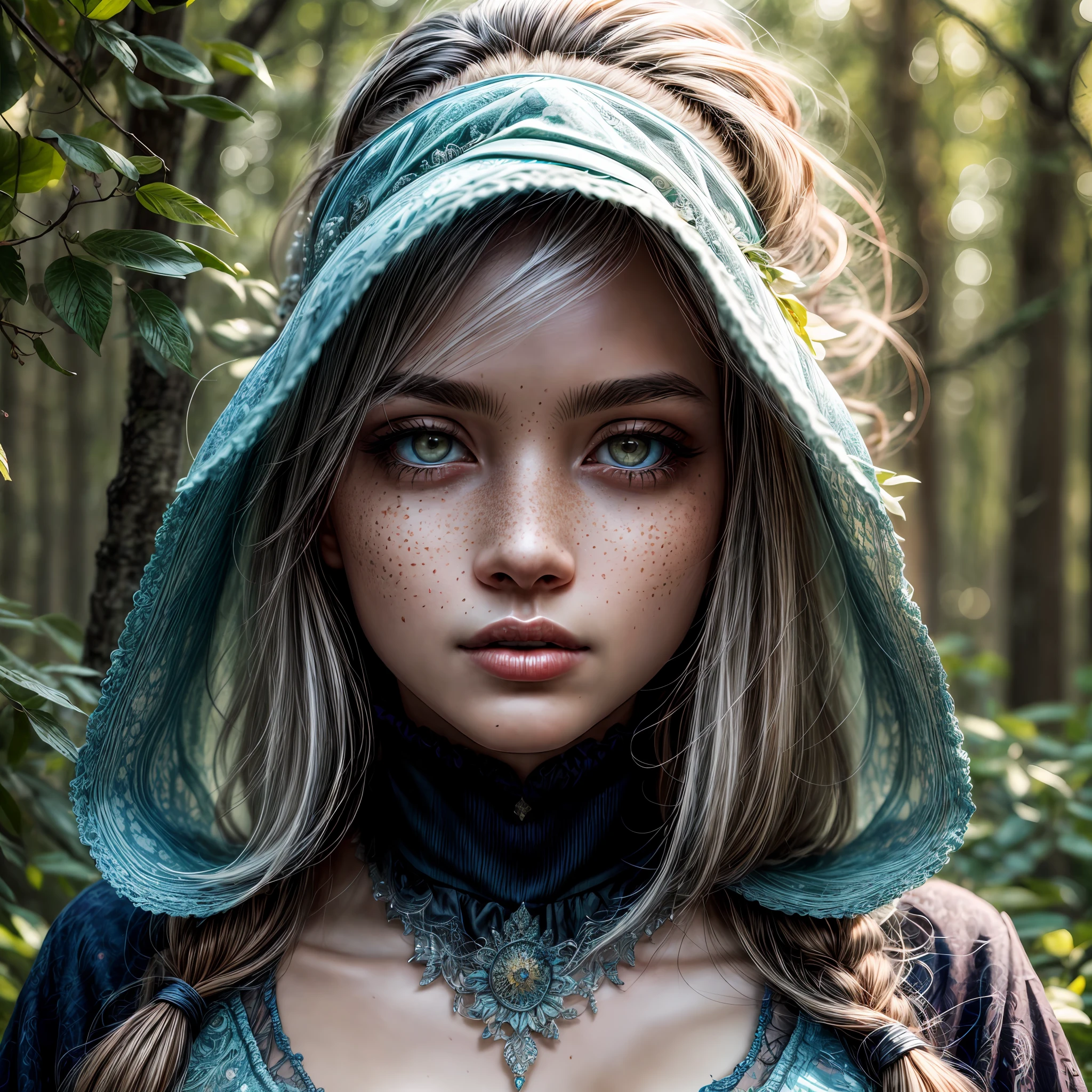 photorealistic, 35mm, intricate details, hdr, hyperdetailed, natural skin texture, hyperrealism, sharp, 1 girl, adult woman, freckles, grey eyes, chestnut layered hair, candid portrait, looking down, solo, half shot, detailed background, witch, anima, atmospheric, floating particles, backlighting, (raw photo, film grain), caustics, subsurface scattering, reflections, flowing in the wind, (((masterpiece))), (((masterwork))), ((top quality)), ((best quality)), ((highest quality)), ((highest fidelity)), ((highest resolution)), ((highres)), ((highest detail)), ((highly detailed)), ((hyper-detailed)), (((detail enhancement))), ((deeply detailed)), awe inspiring, breathtaking, uhd, hdr, fhd, ((8k)), (16k), 32k, 64k, meticulous, intricate, intimate, nuanced, (((the most beautiful images in existence))), (((the most beautiful artwork in the world))),