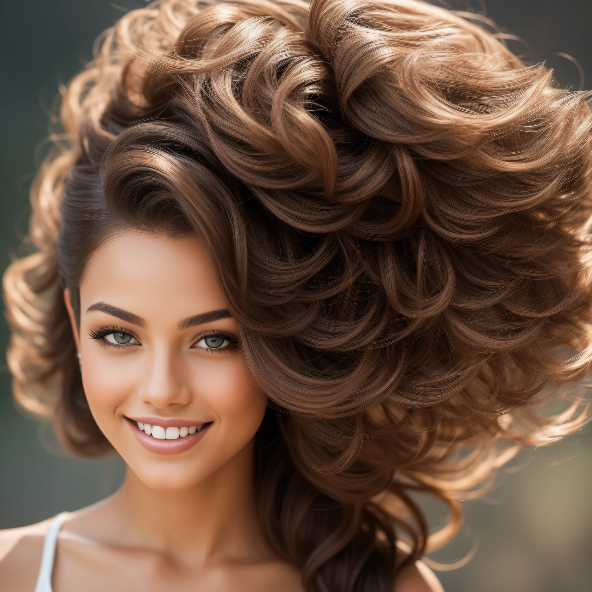 Celebrate the beauty of a woman's hair by capturing an image that showcases its lusciousness and vibrance. Use the Nikon D850 camera and the Nikkor 24-70mm f/2.8E ED VR lens to capture the intricate details of her hair, from its texture and shine to its color and style. Frame the shot to highlight the flowing strands and the way they frame her face, accentuating her natural beauty. Experiment with lighting to bring out the richness of the hair's hues and create depth and dimension. Encourage her to confidently display her hair, capturing her radiant smile and self-assured expression. By highlighting her beautiful hair, you have the opportunity to celebrate individuality, diversity, and self-expression in the realm of beauty.