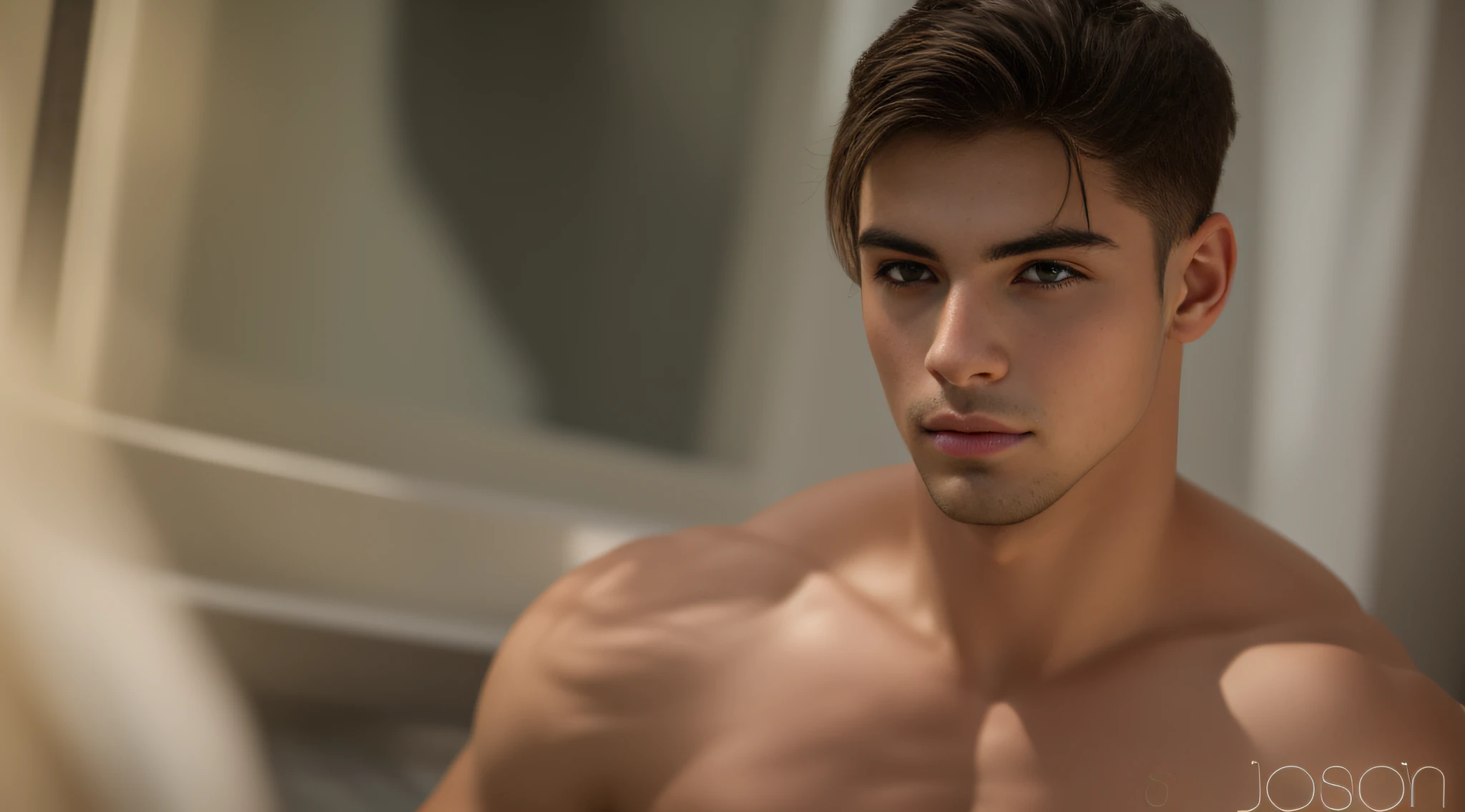Um jovem de 22 anos da Costa Rica, barbado, modelo, corpo inteiro, muito bonito, looking-into-camera, imagem detalhada, UHD, 8k, bem iluminado