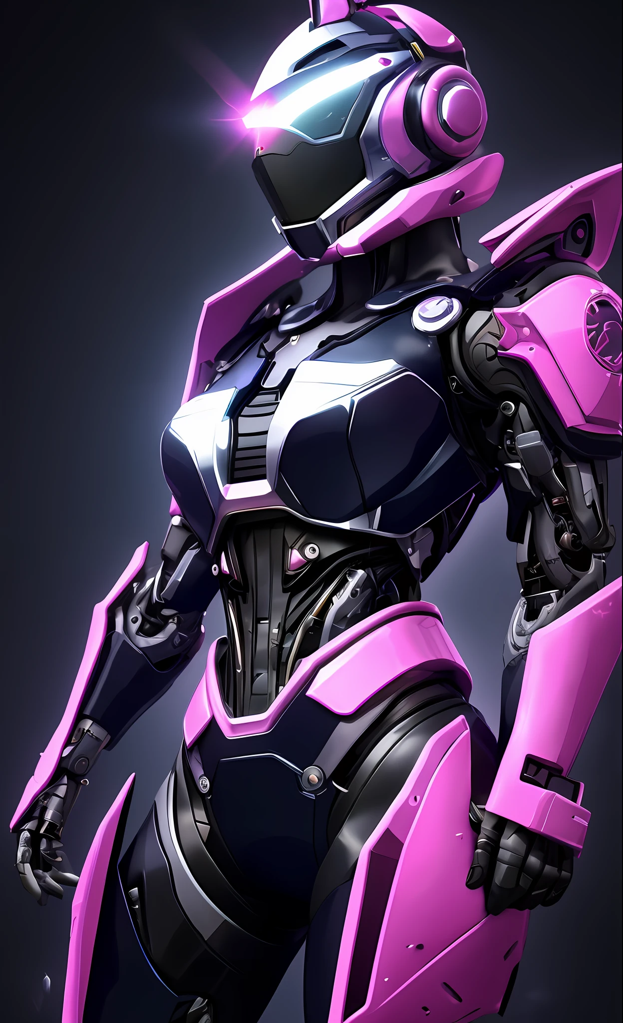 A highly detailed「Rabbit-shaped cyborg」3D rendering of a|cyborgs]Pink cybernetics and pink armor、nffsw、8K、Sub-surface scattering、Specular Light、Hi-Res、octane renderings、Ray traching、Pink rabbit ears、Mobilesuit